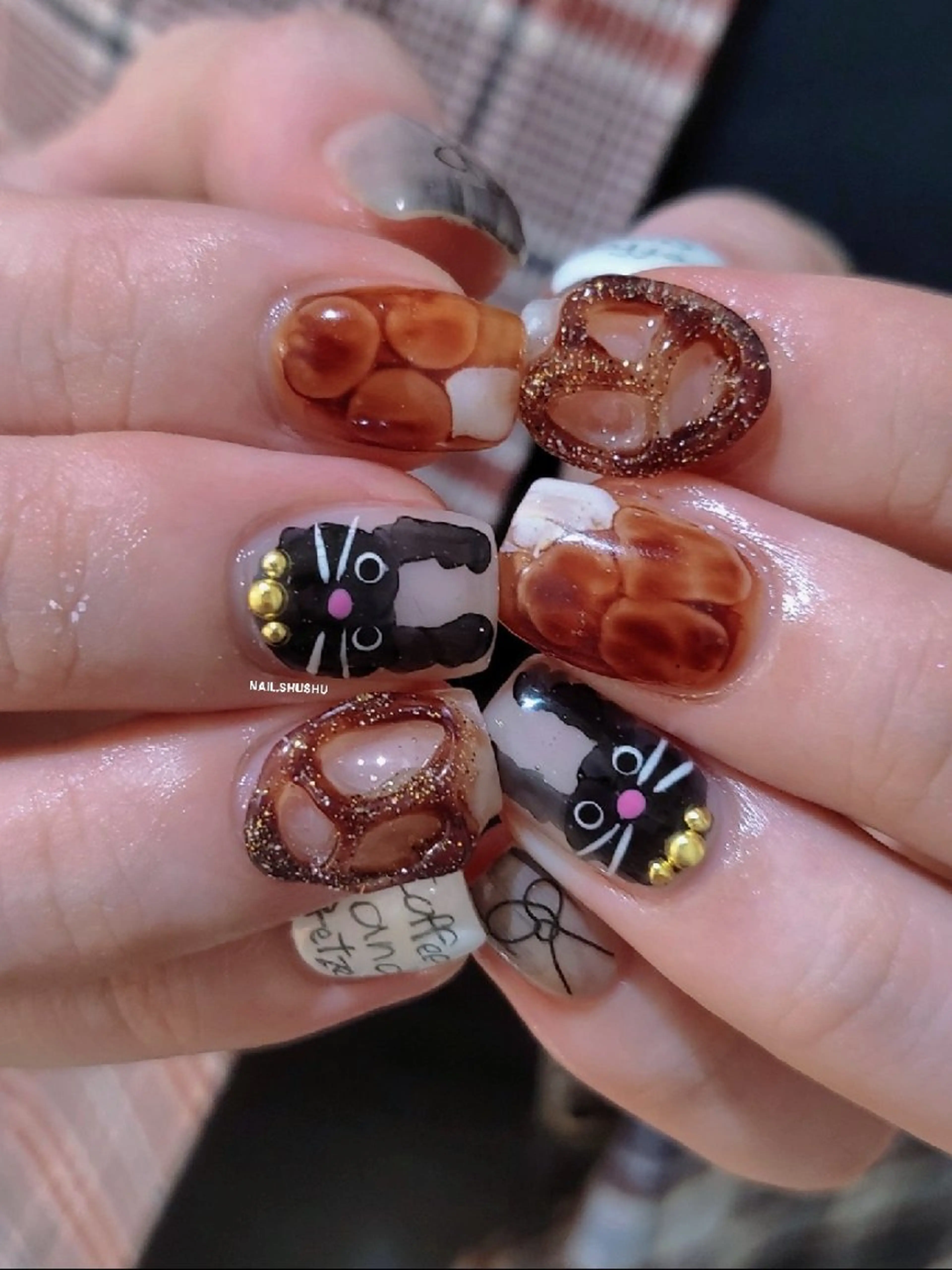ネイル ハンドネイル 3dパーツ/流行り 👧shushu❤️のネイルデザイン