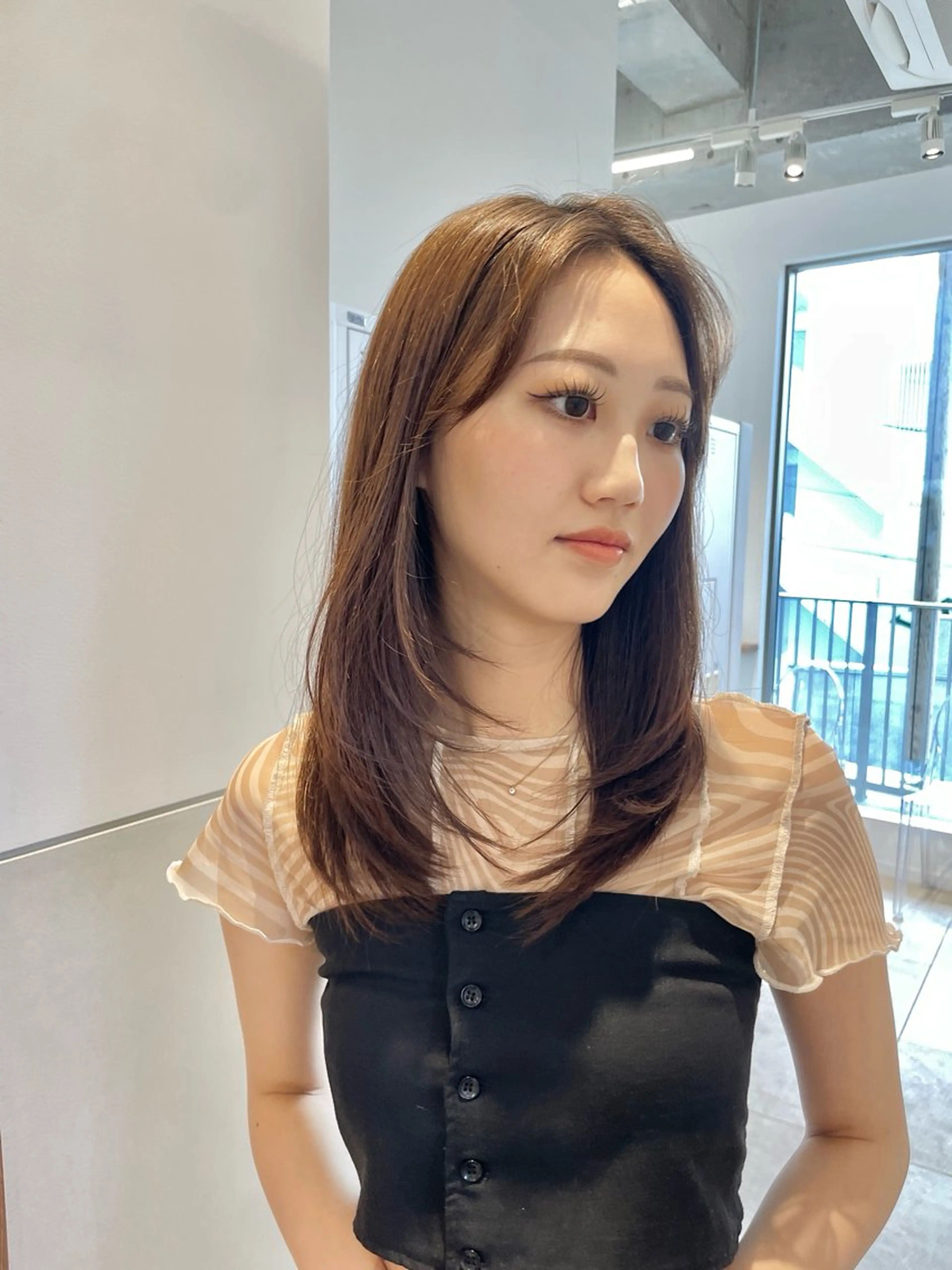 ミディアム カラー カット ヘアカラー 抜け感ボブ×パーマ |kazaneのヘアスタイル