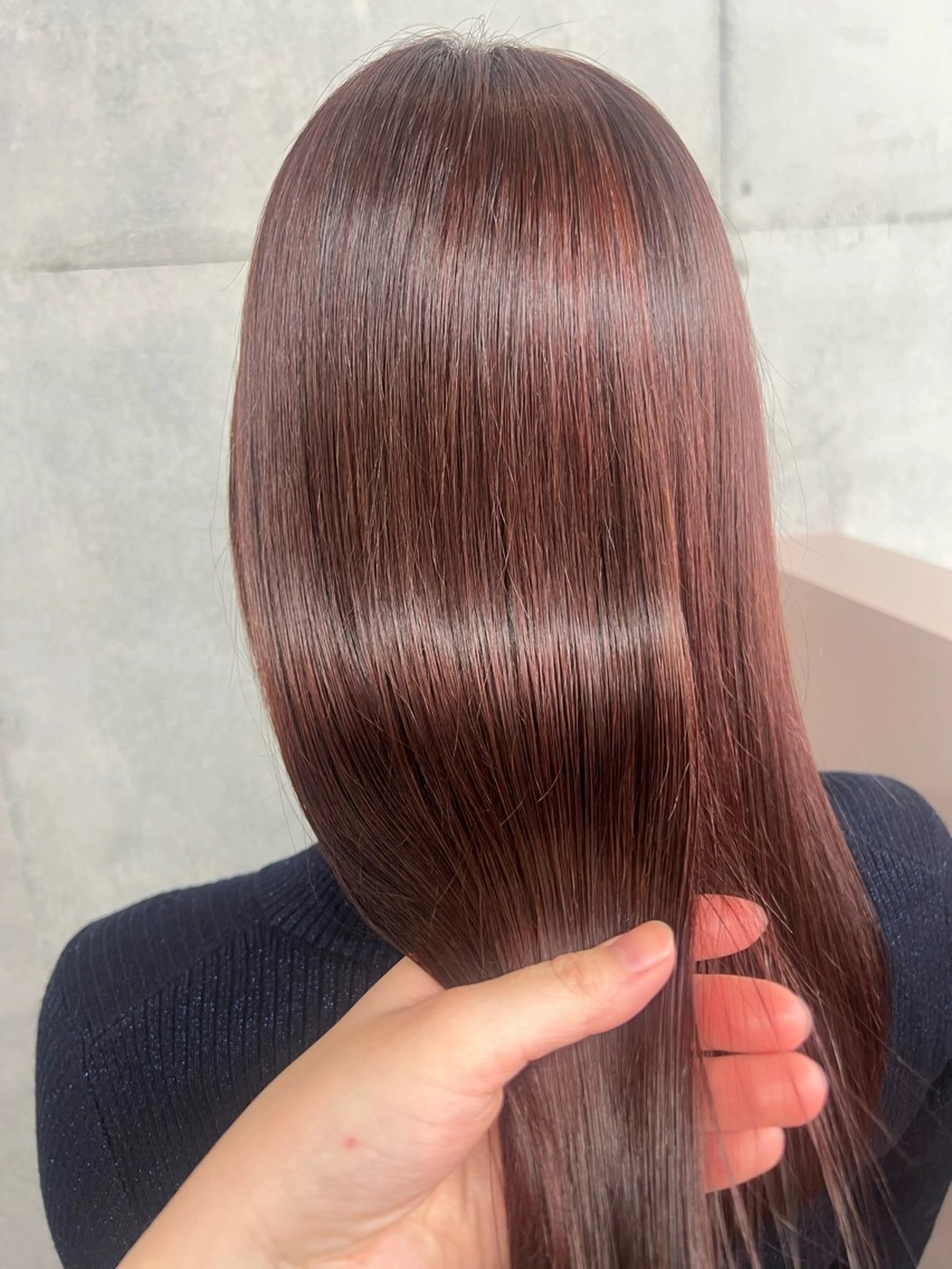 ロング ピンクブラウン トリートメント カコ/レイヤーカット ヘアアレンジのヘアスタイル