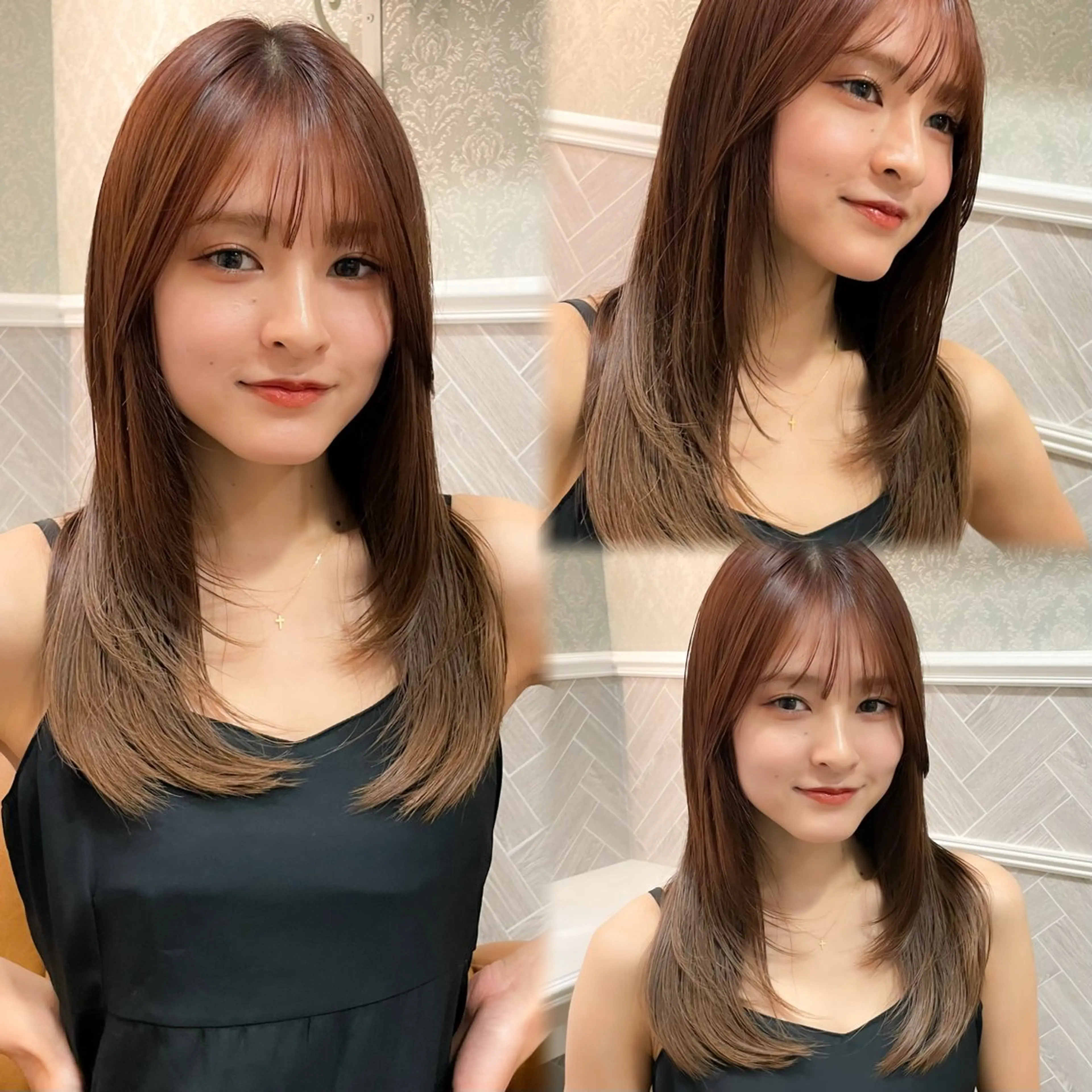 ロング 髪質改善 韓国風ヘア レイヤーカット ロング 縮毛矯正 カット ヘアカラー 縮毛矯正 トリートメント 美髪縮毛矯正🤍 髪質改善/Shinaのヘアスタイル