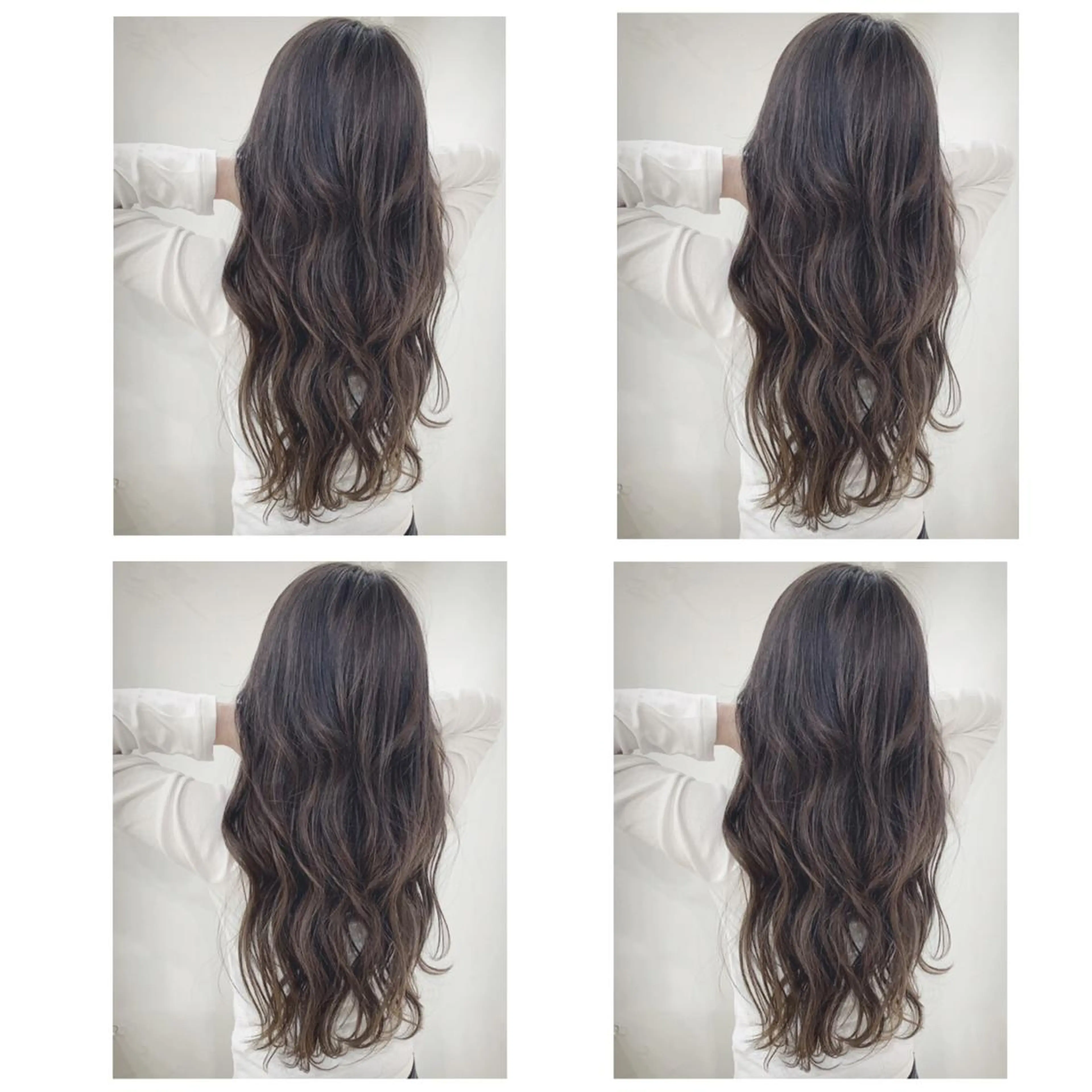 ロング カラー アッシュ バレイヤージュ ブリーチ デザインカラー グレージュ カット ヘアカラー 京都大人女性ショート 徒歩1分/秋山のヘアスタイル