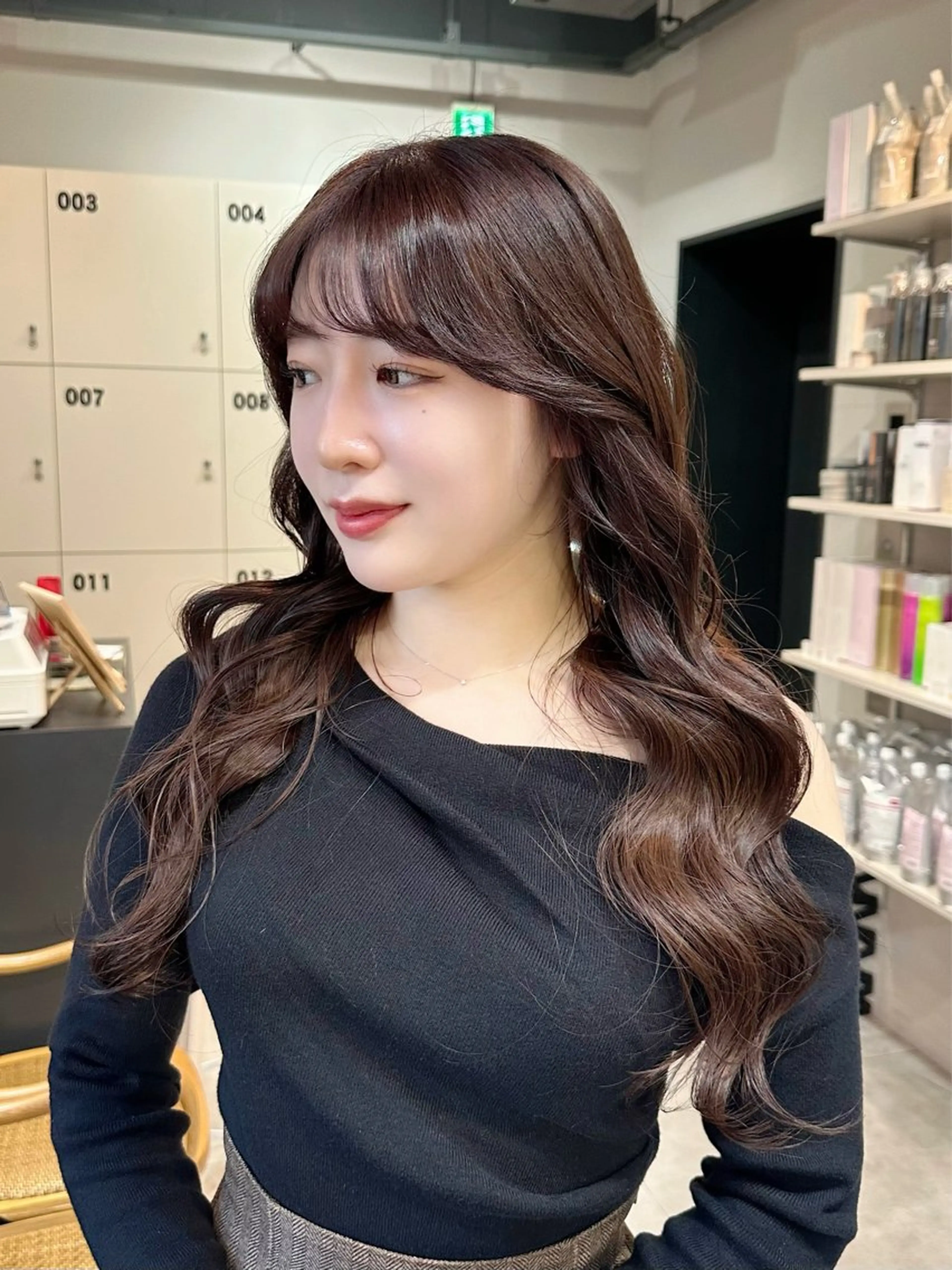 ミディアム 髪質改善 カット ヘアカラー KURO/韓国ヘア /レイヤーカットのヘアスタイル