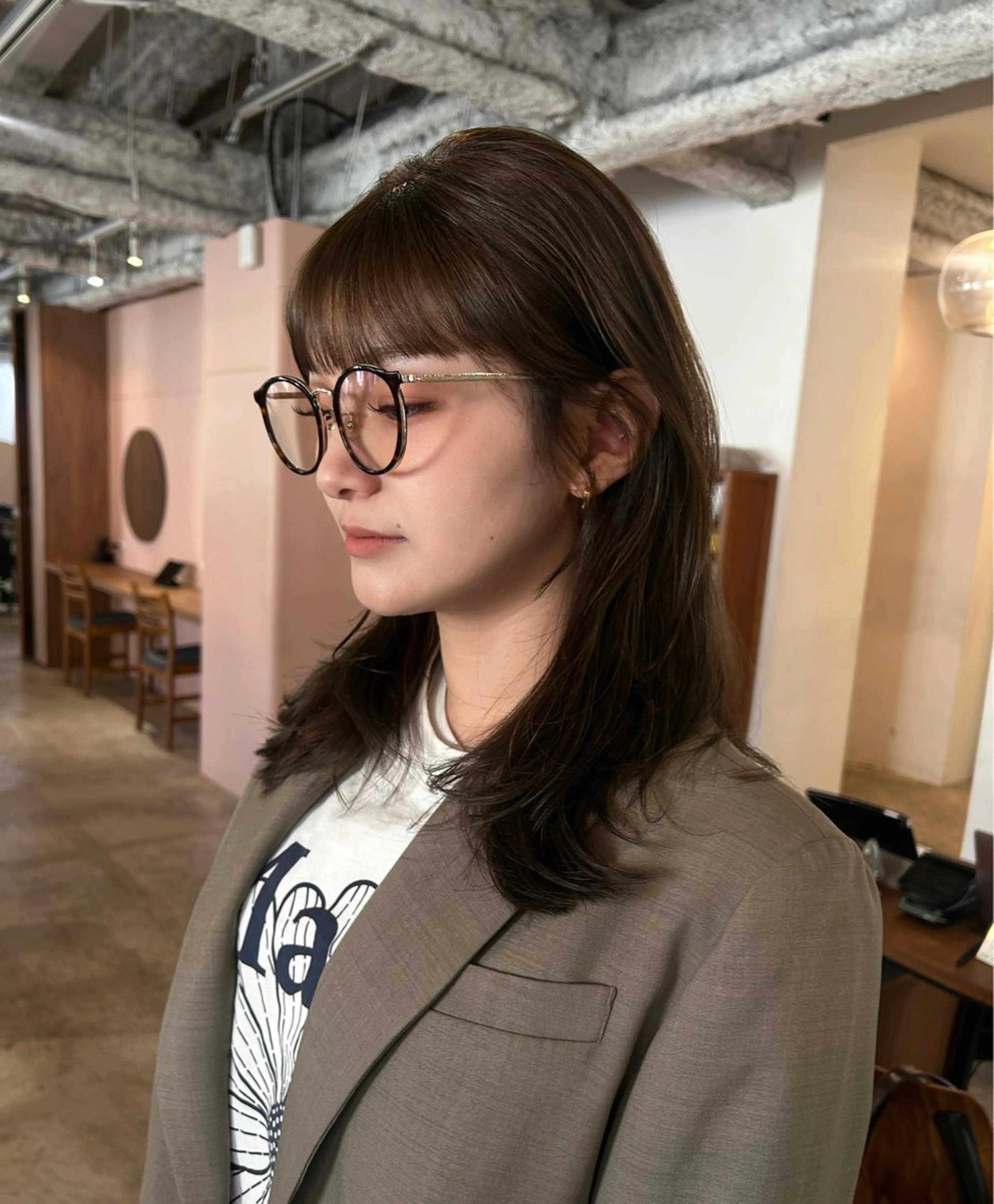 ミディアム カラー ヘアアレンジ レイヤーカット カット ヘアカラー 🎀suzuna 透明感colorのヘアスタイル