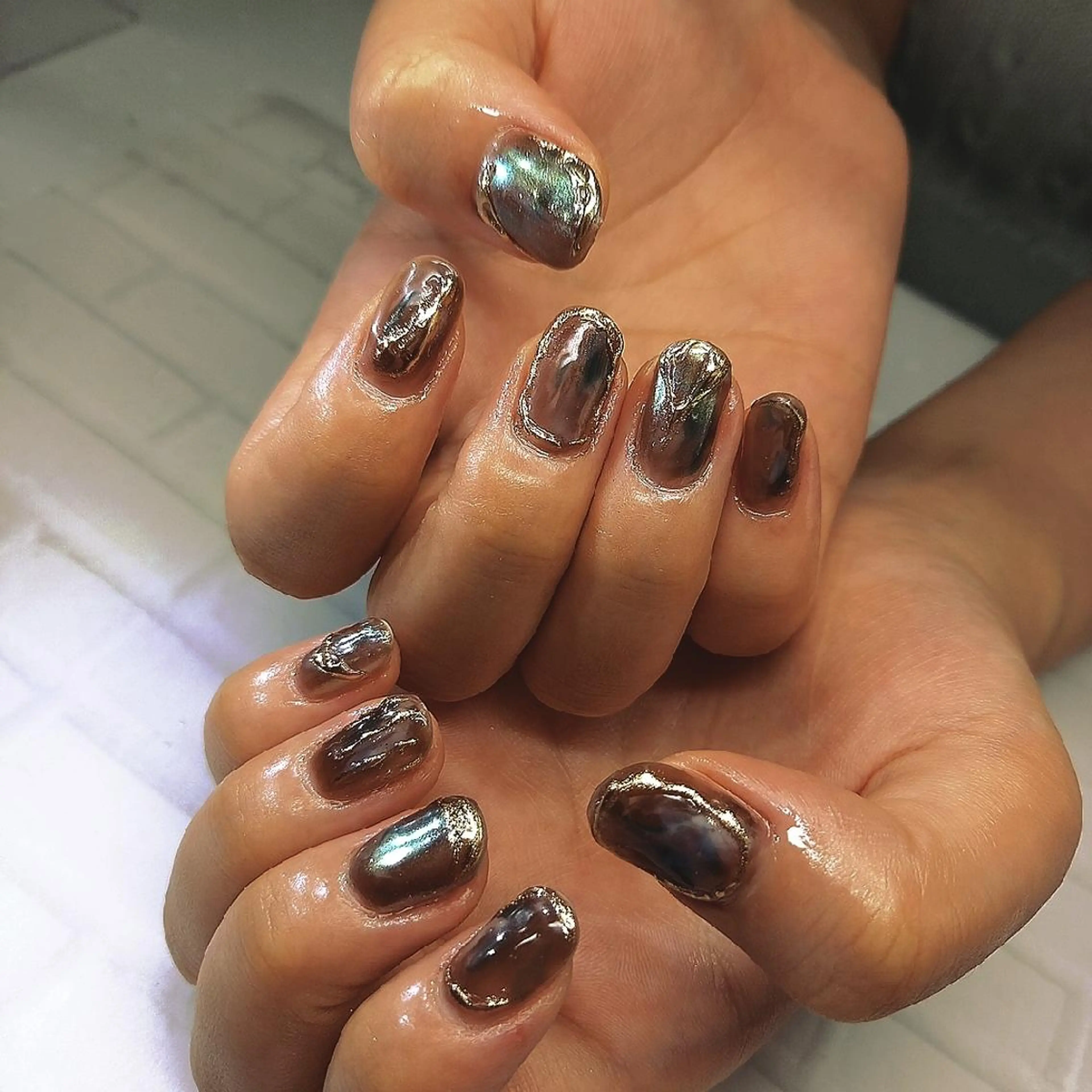 ネイル ブラウン ニュアンスネイル salon de  Princessのネイルデザイン