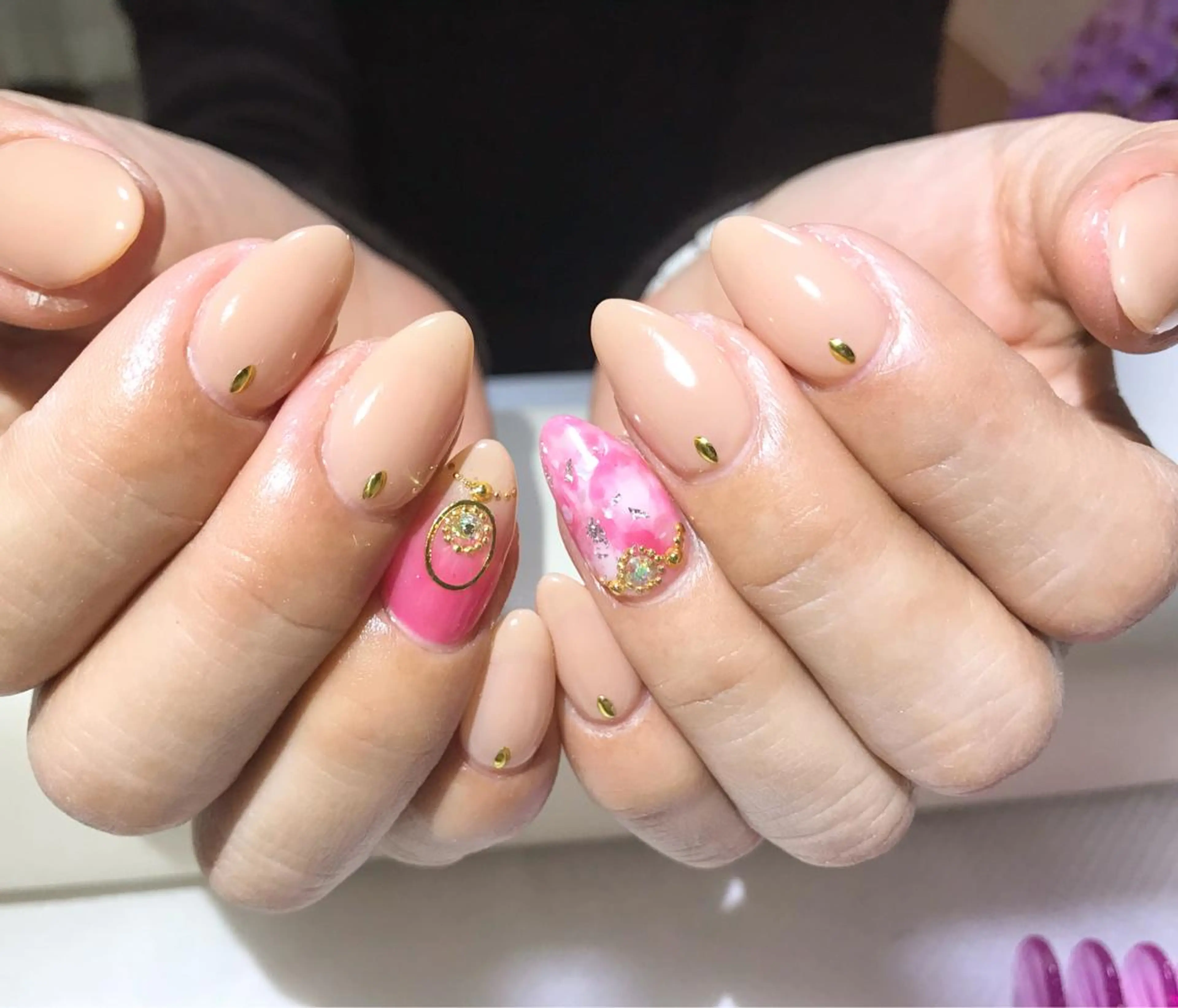 ネイル フットネイル グラデーション ピンク シンプルネイル 春ネイル ハンドネイル nail fufla ♡yamane♡のネイルデザイン