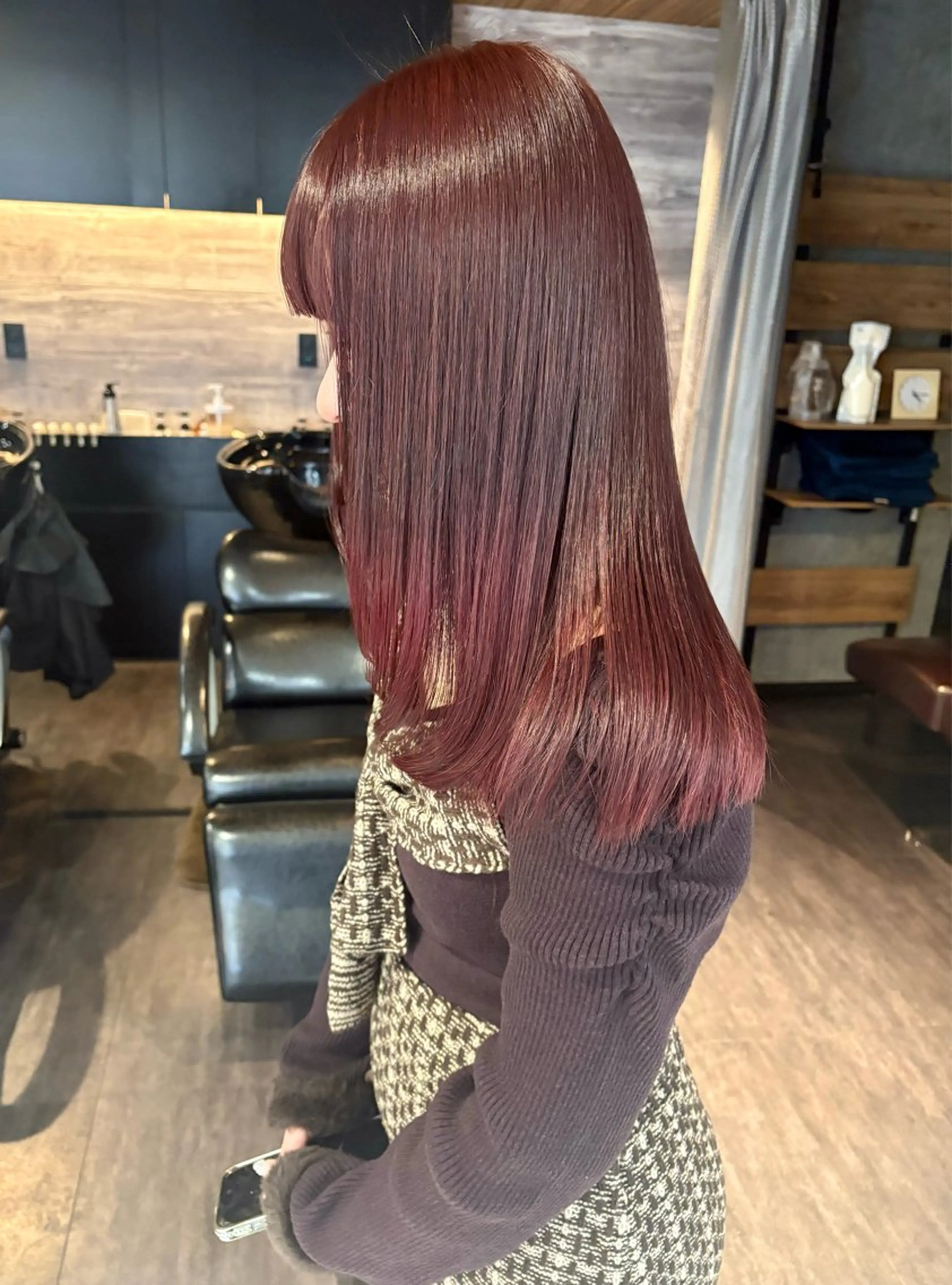 セミロング ヘアカラー レイヤーカット/韓国 /艶髪/ダブルカラーのヘアスタイル