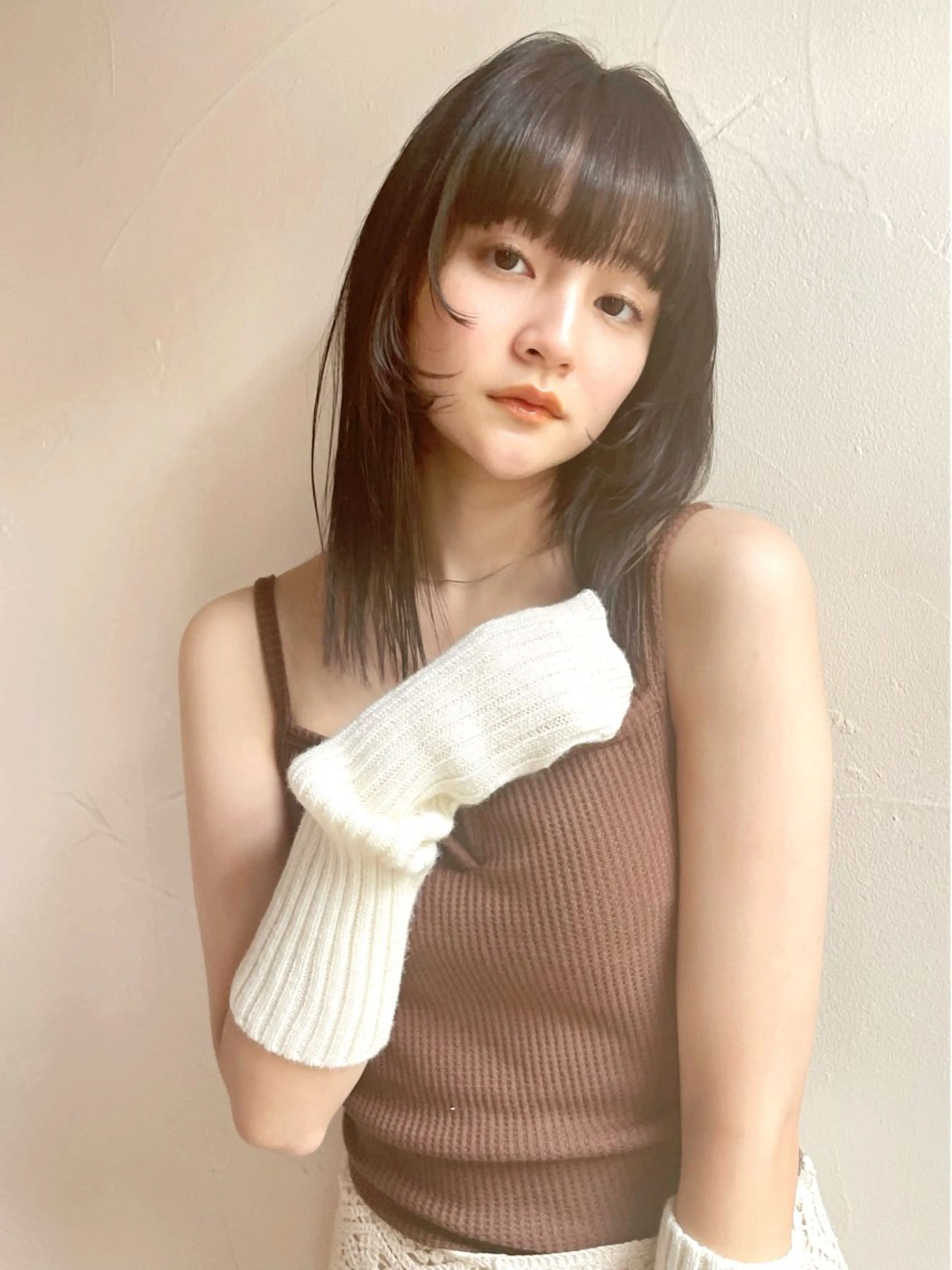 ミディアム カラー メンズ／パーマ ／レディース髪質改善のヘアスタイル