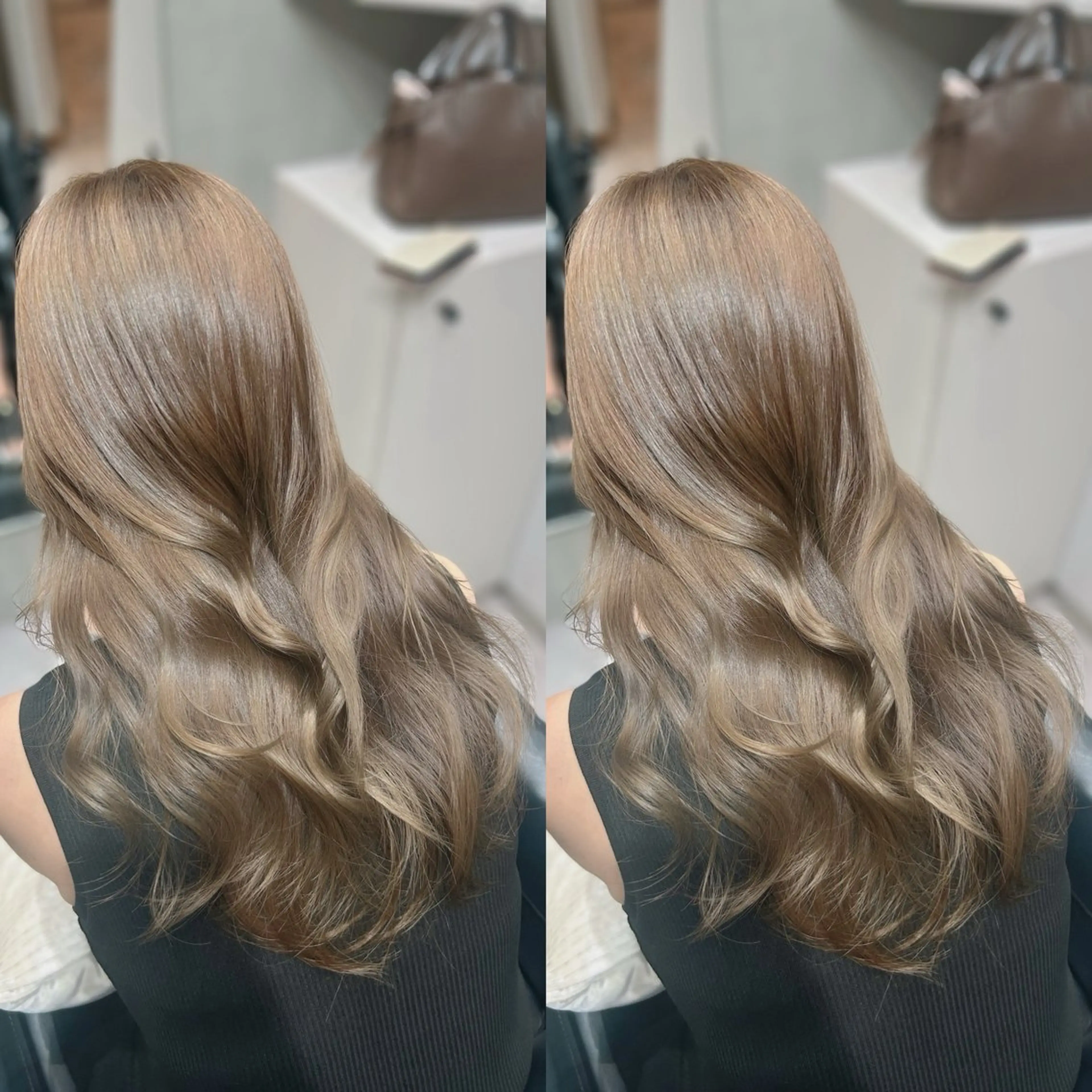 ロング カラー ヘアカラー トリートメント ヘアセット ゆうさ ❥ ボブ 美髪矯正.⋆𝜗𝜚のヘアスタイル
