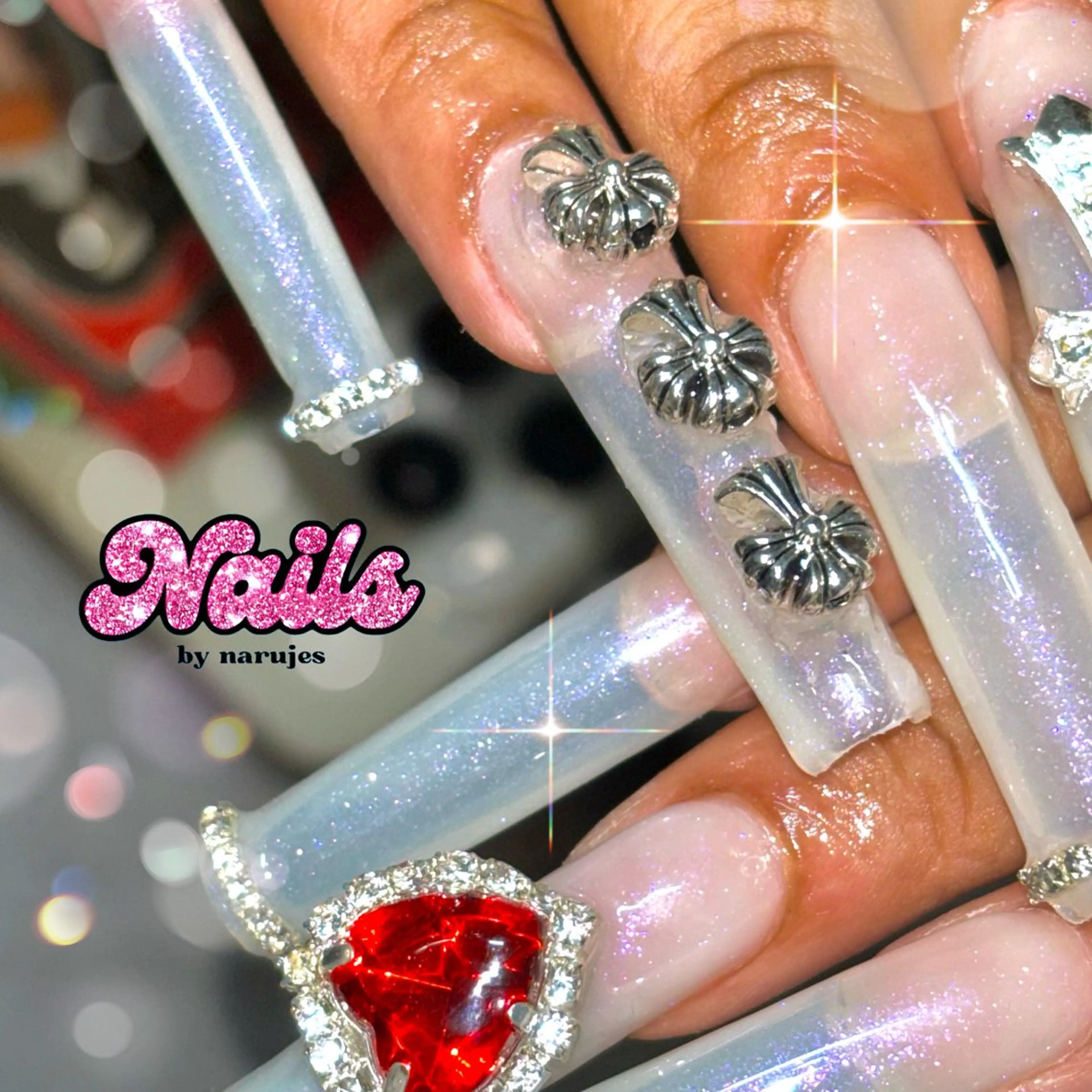 ネイル ロングネイル ギャルネイル🧸💖 narujesのネイルデザイン