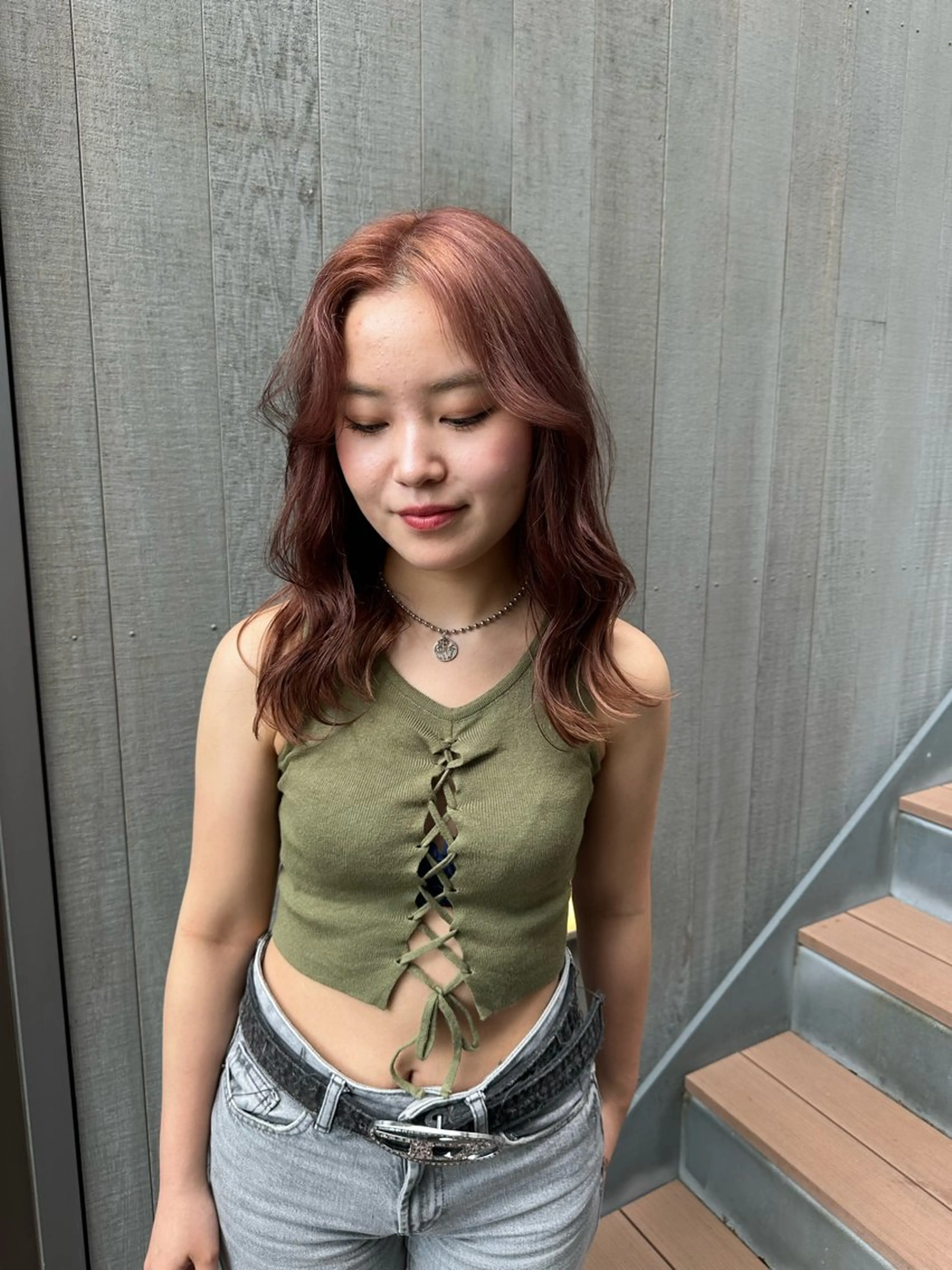 セミロング カラー 似合わせレイヤー 海外風レイヤーmioのヘアスタイル