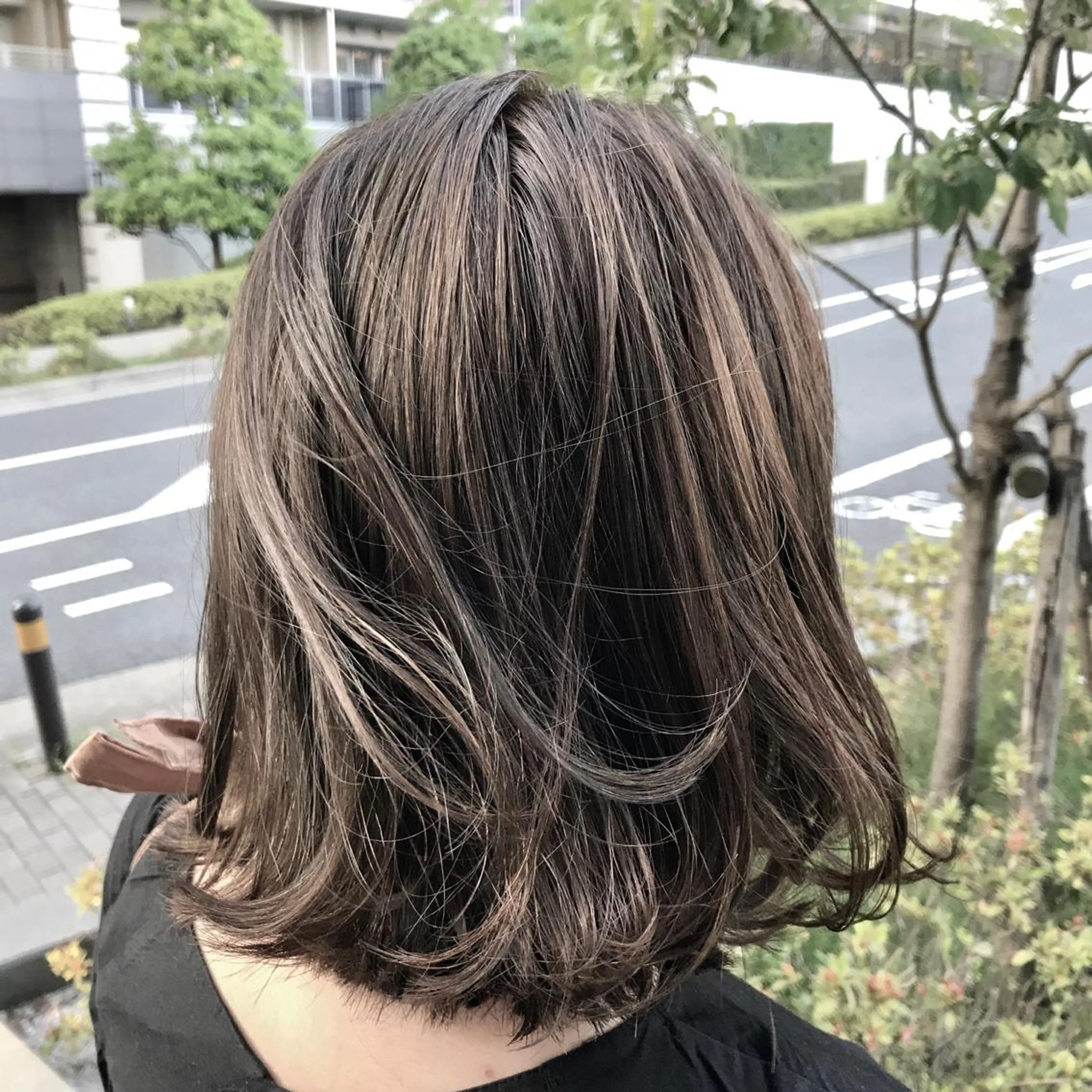 ミディアム カラー ハイライトカラー ハイライト ハイライト✖️ 暗髪🤎Nahoのヘアスタイル