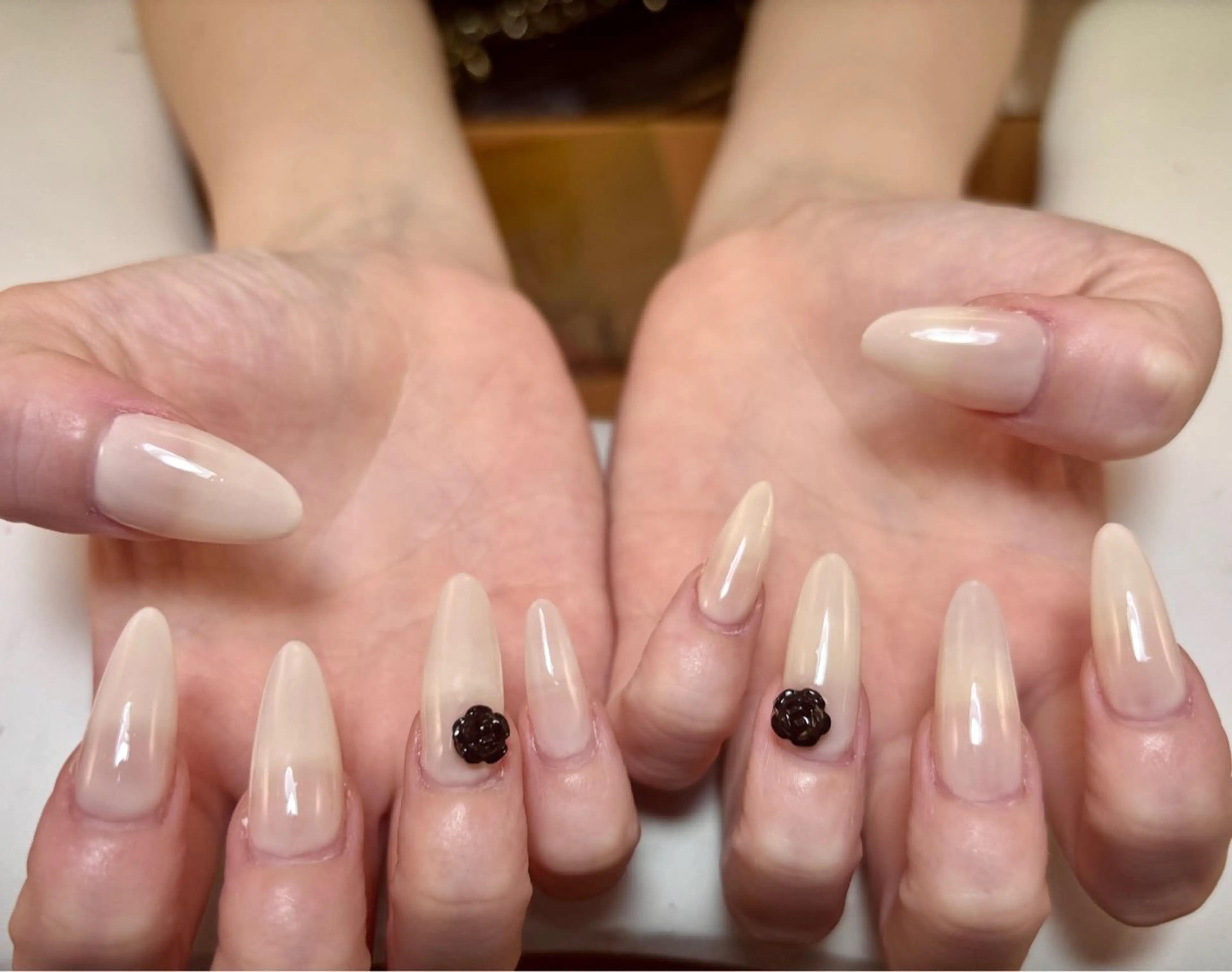 ネイル アートネイル オーロラネイル チークネイル 長さ出し フレンチネイル ハンドネイル ハンドケア Yumi Nail Seiのネイルデザイン