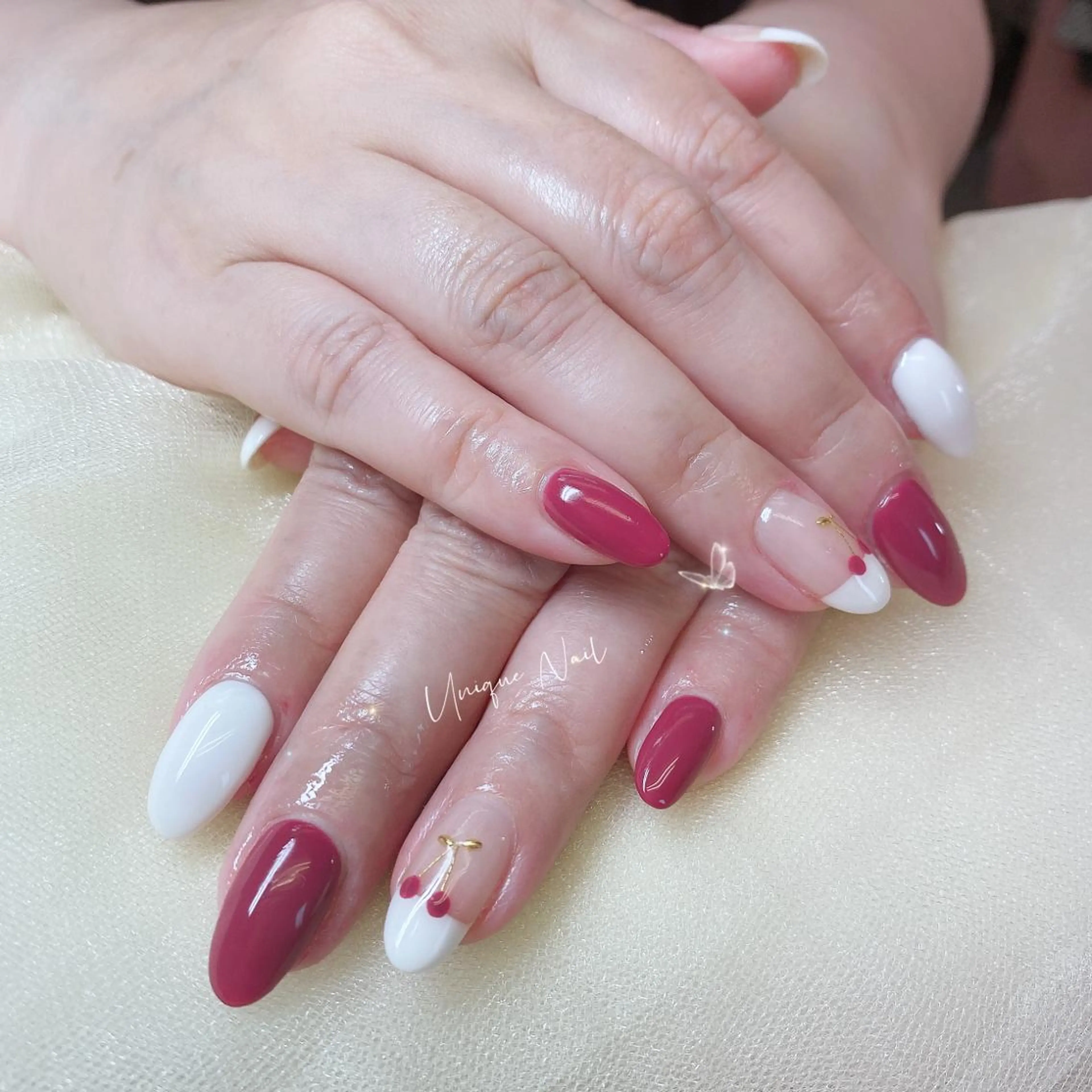 カラー ネイル ハンドネイル ハンドケア UniqueNail 長さだし専門店のネイルデザイン