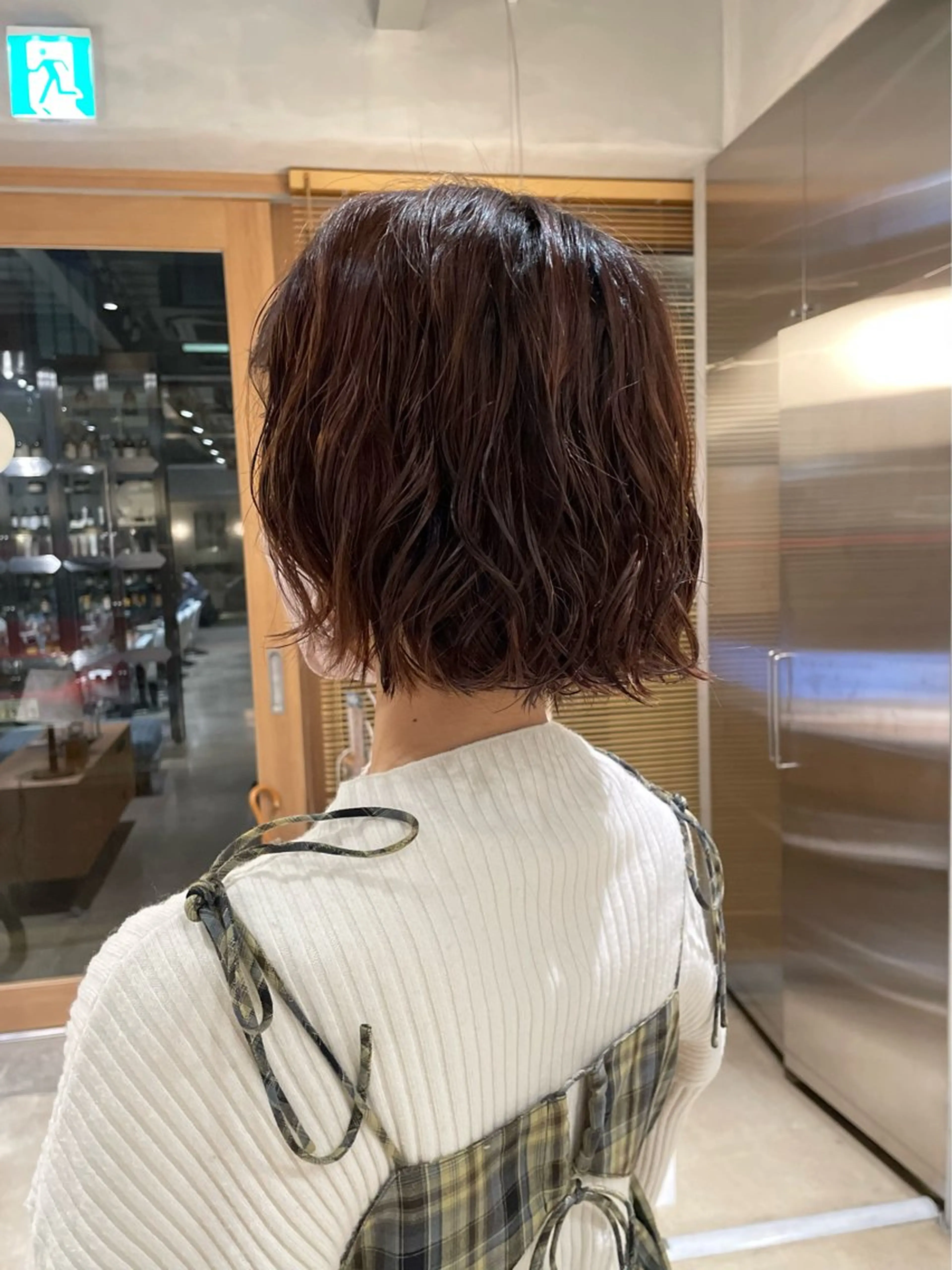 ミディアム パーマ ミディアムパーマ ボブ カット パーマ 樋口 花穂のヘアスタイル