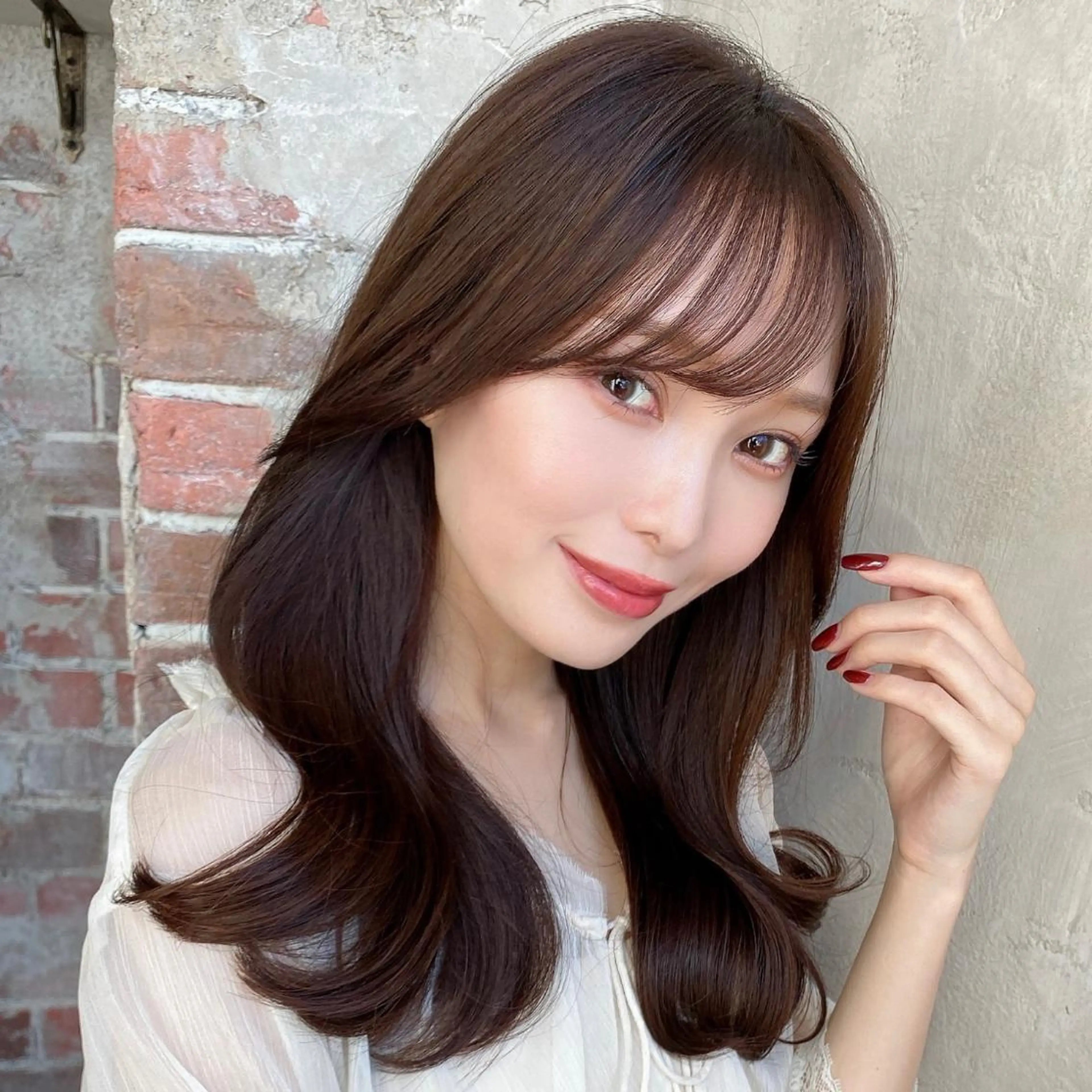 ミディアム カラー パーマ ミディアムパーマ 透明感カラー グレージュ くびれヘア 韓国風ヘア カット ヘアカラー トリートメント モテ髪×トレンド💕 小顔レイヤー 金井のヘアスタイル