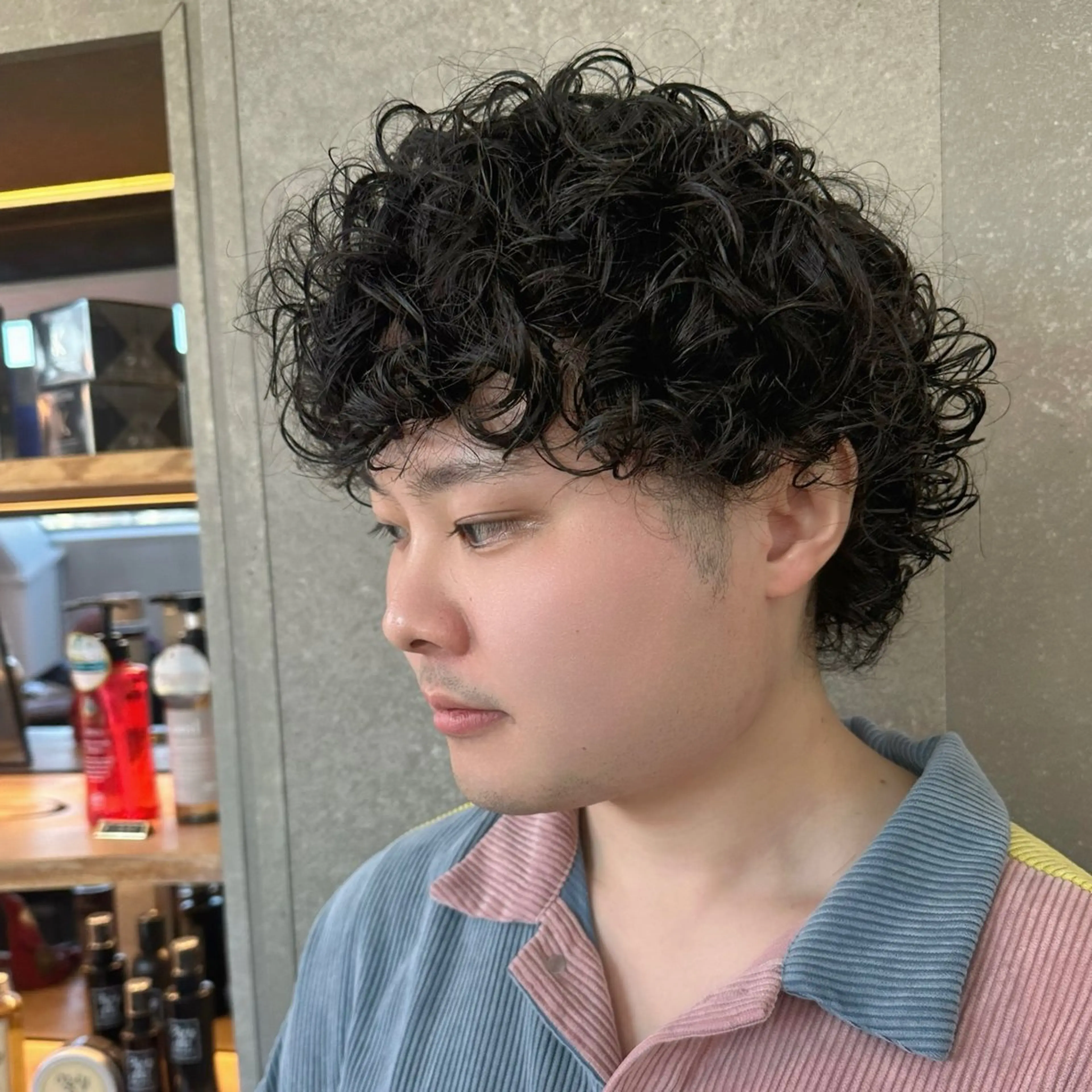 ショート カラー パーマ メンズ カルマパーマ メンズパーマ スペインカール ツイストスパイラルパーマ 刈り上げ 朝楽メンズパーマ 🥇メンズカット吉田のヘアスタイル