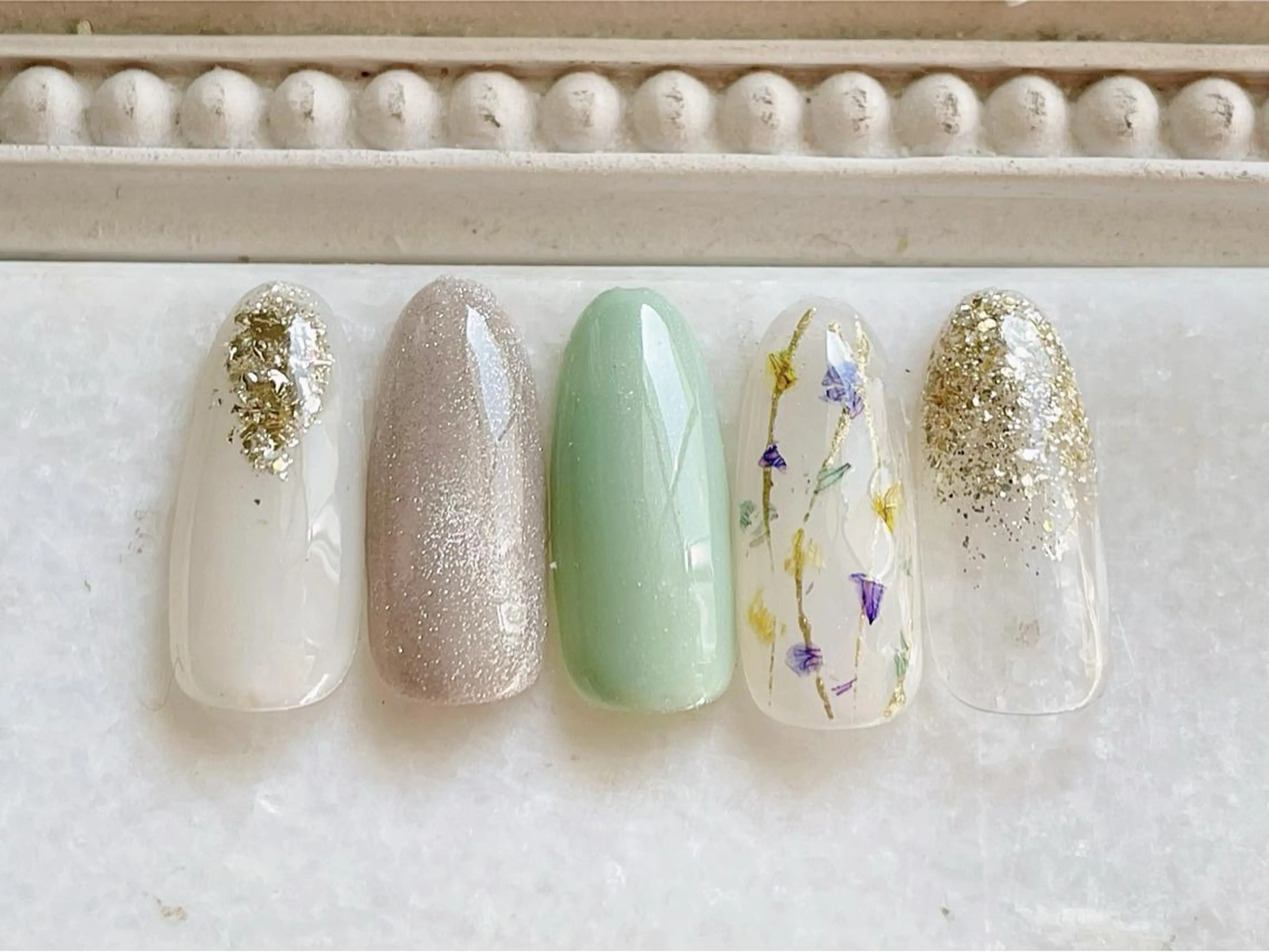 ネイル ジェルネイル パラジェル 春ネイル ハンドネイル Satomi  のネイルデザイン