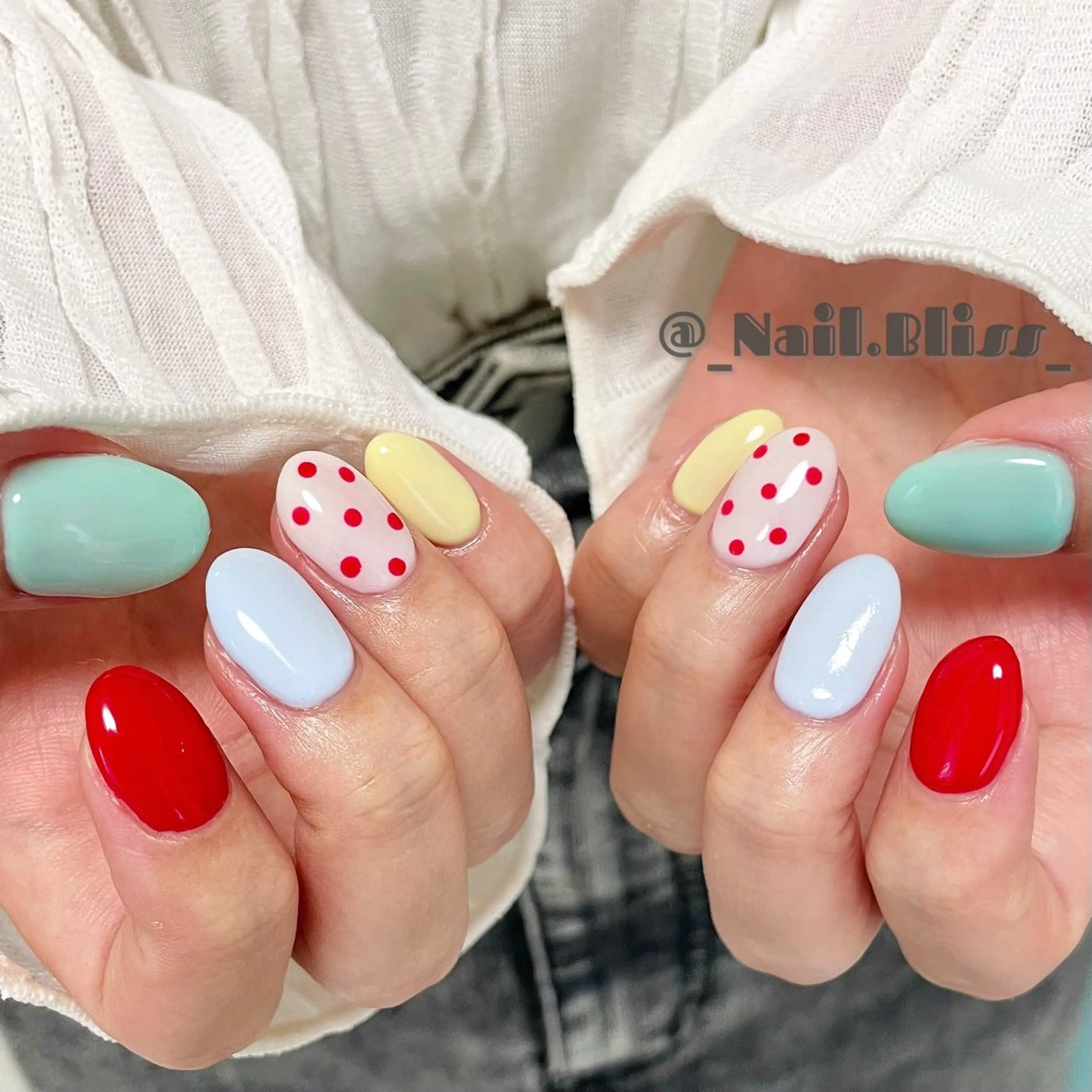ネイル 持ち込み 春ネイル ハンドネイル NAIL BLISSのネイルデザイン