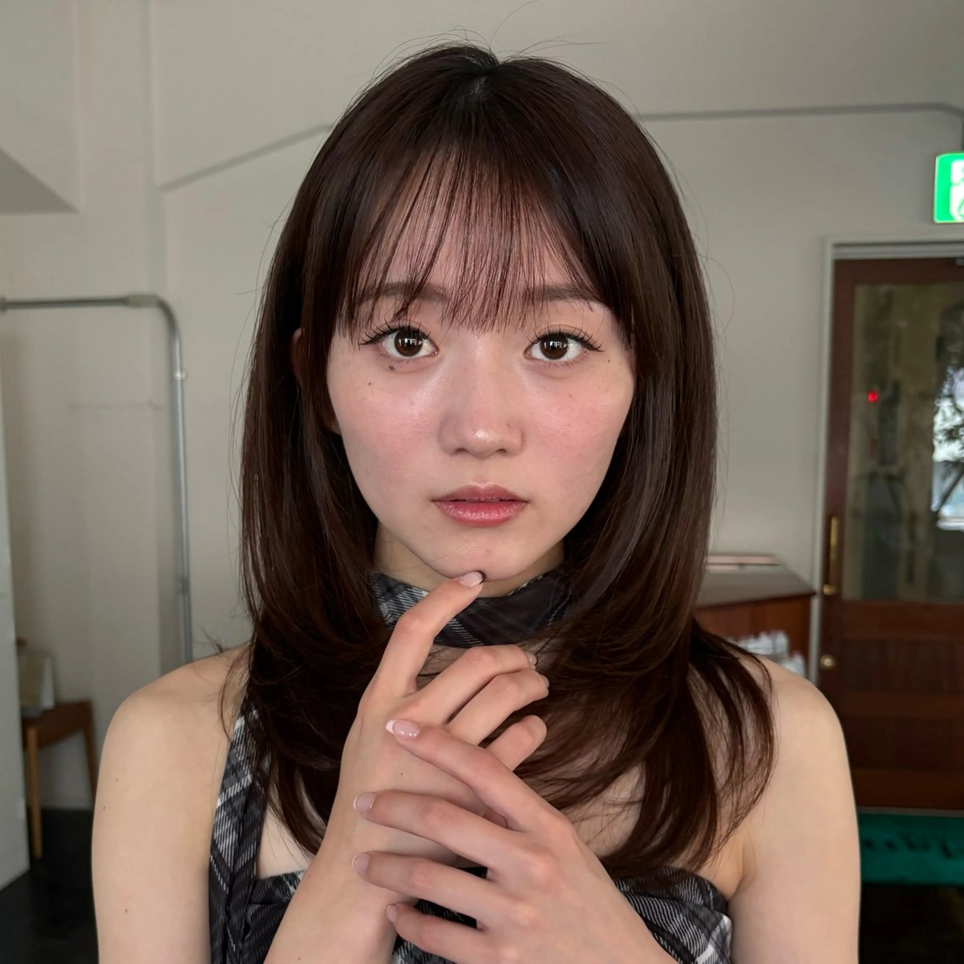 ミディアム カット ヘアカラー トリートメント 透明感カラー/顔周り カット/ののか💞のヘアスタイル