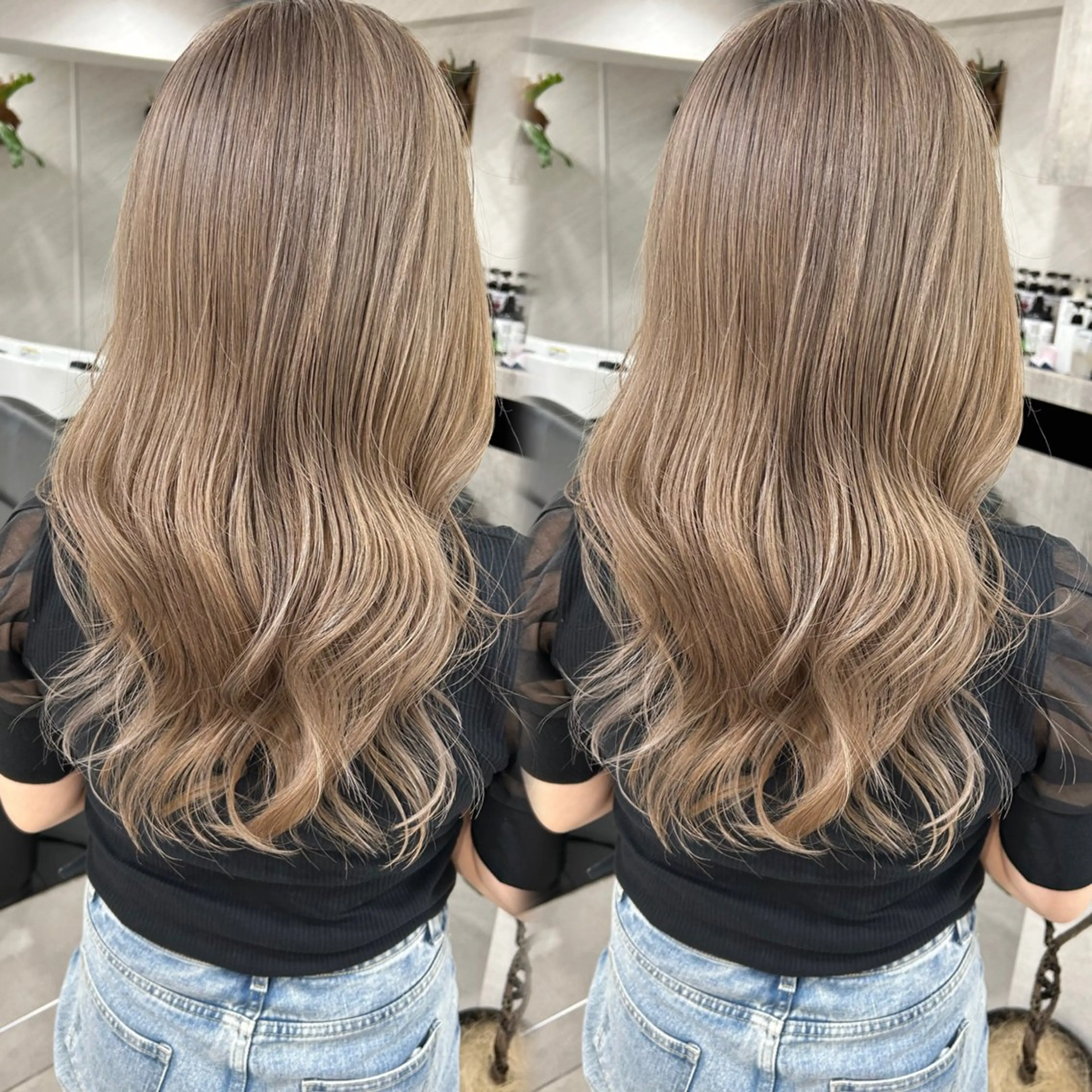 ロング カラー ヘアカラー トリートメント 髪質改善will hairdesignのヘアスタイル