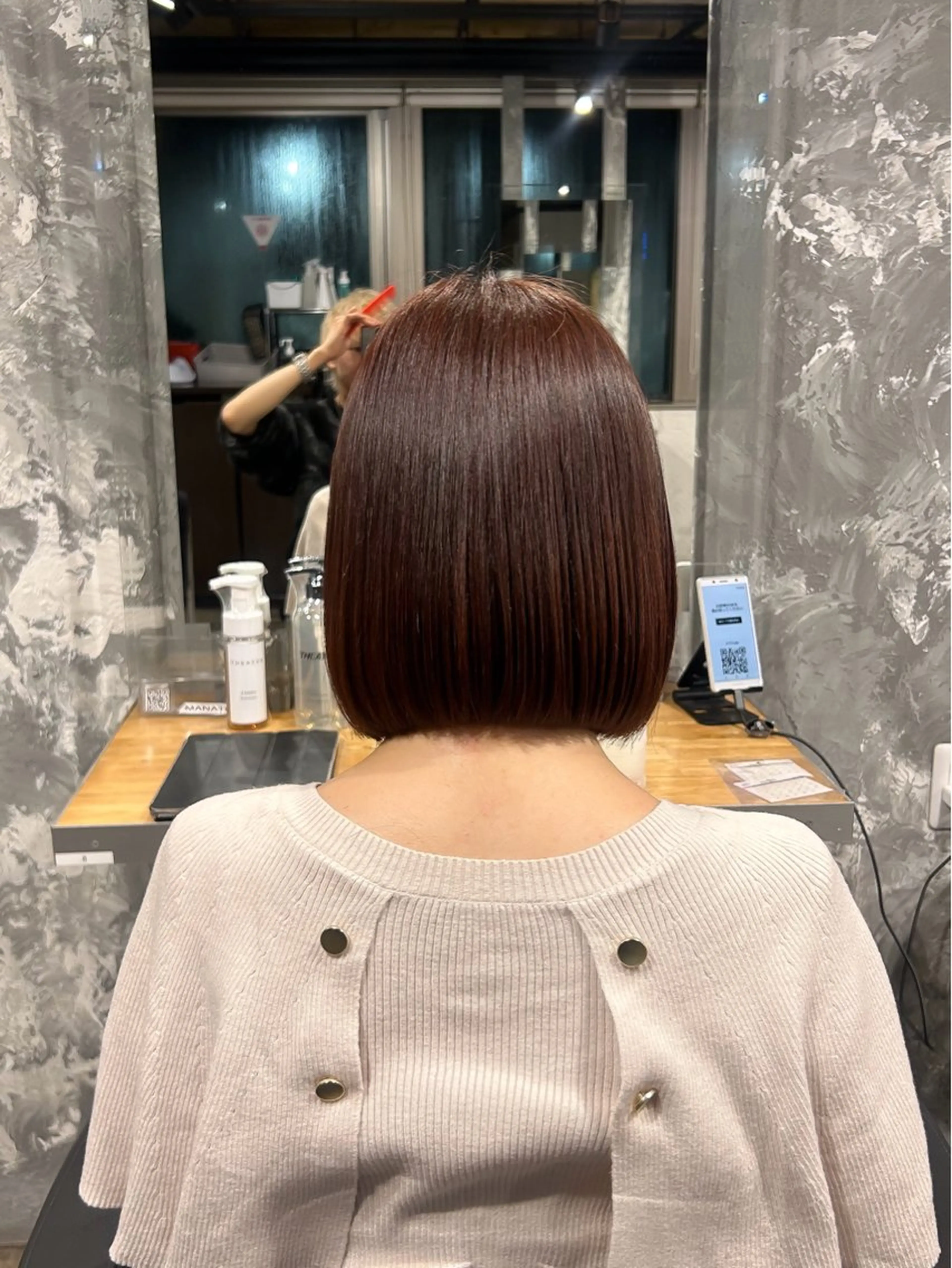 ショート カラー 切りっぱなしボブ 前下がりボブ ボブ 【縮毛矯正ブリーチ】 MANATO🌈のヘアスタイル