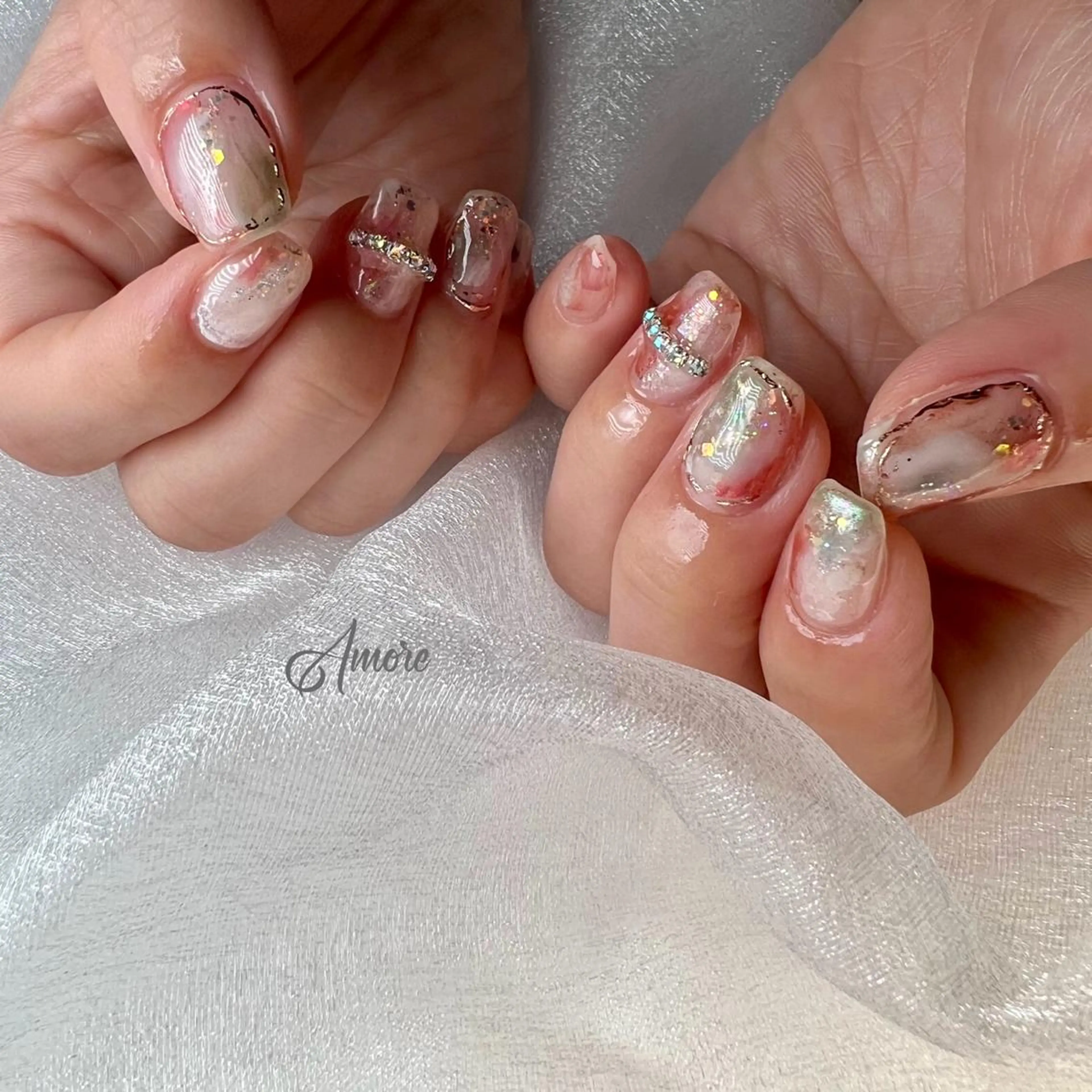 ネイル ジェルネイル 韓国ネイル ミラーネイル オフィスネイル パラジェル You kyehwaのネイルデザイン