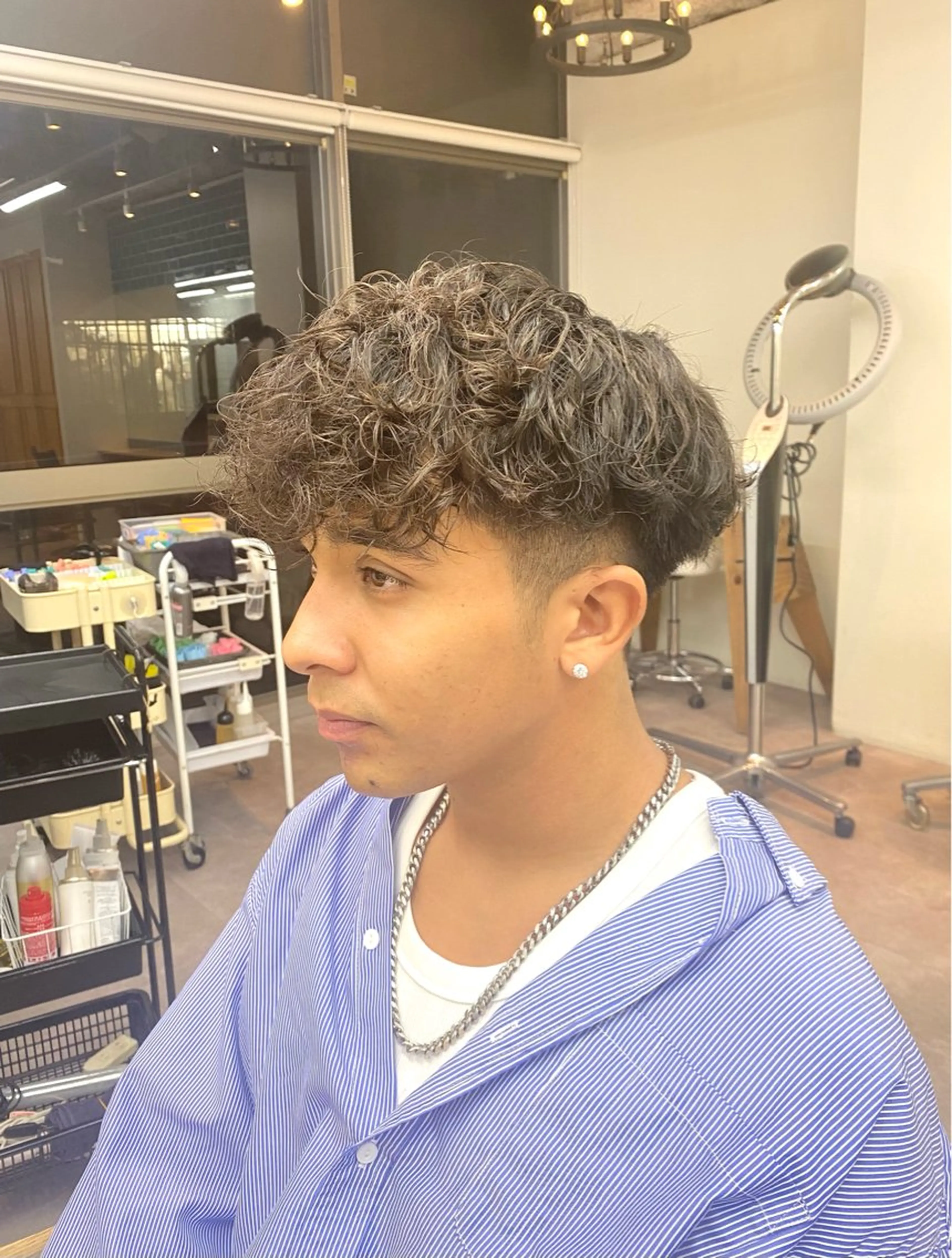 パーマ メンズ メンズパーマ スペインカール カット パーマ シャドウパーマ/ 波巻パーマYu-Kiのヘアスタイル