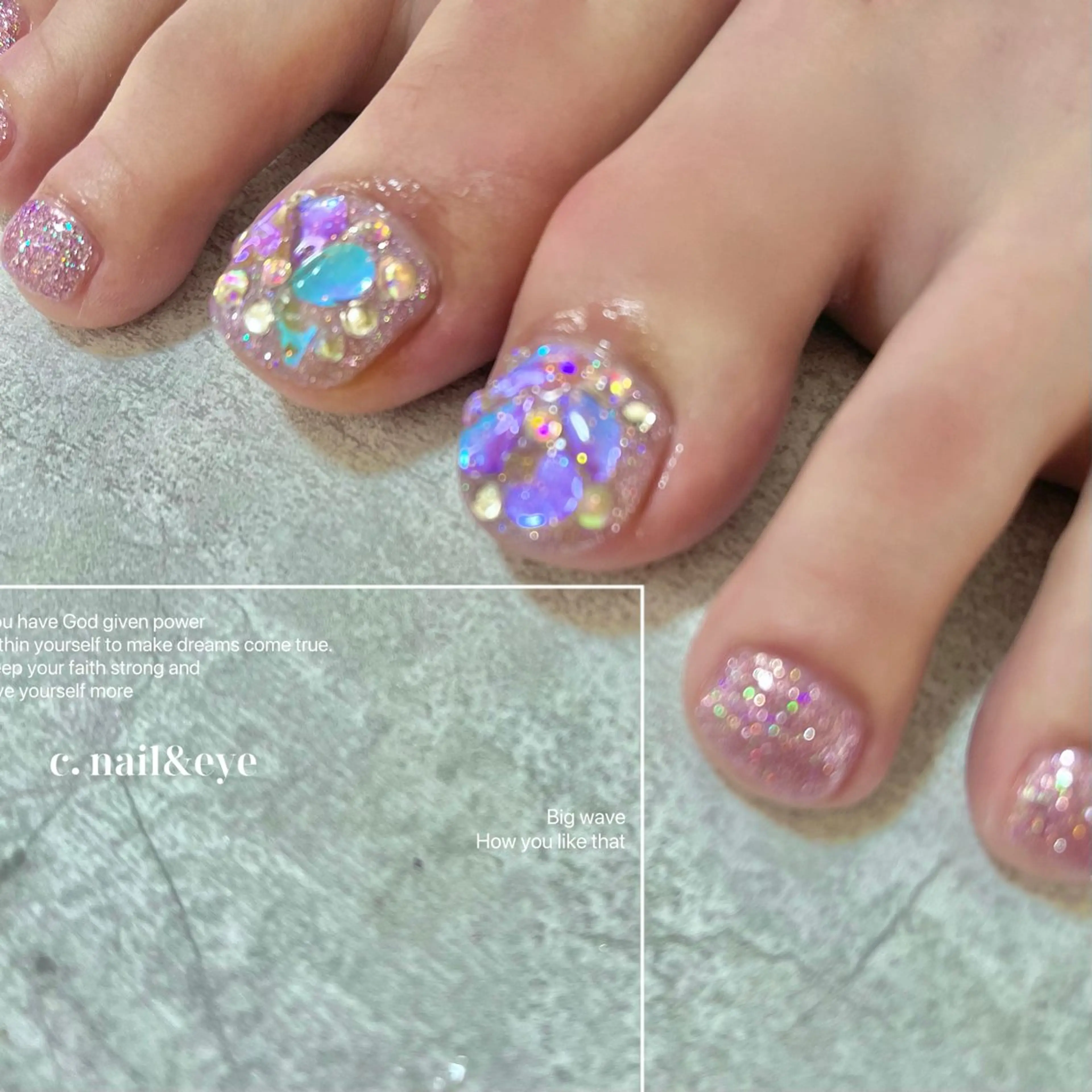 ネイル フラッシュネイル フレンチネイル 氷ネイル・うるうるネイル マグネットネイル フットネイル C.Nail &Eye筑紫駅のネイルデザイン