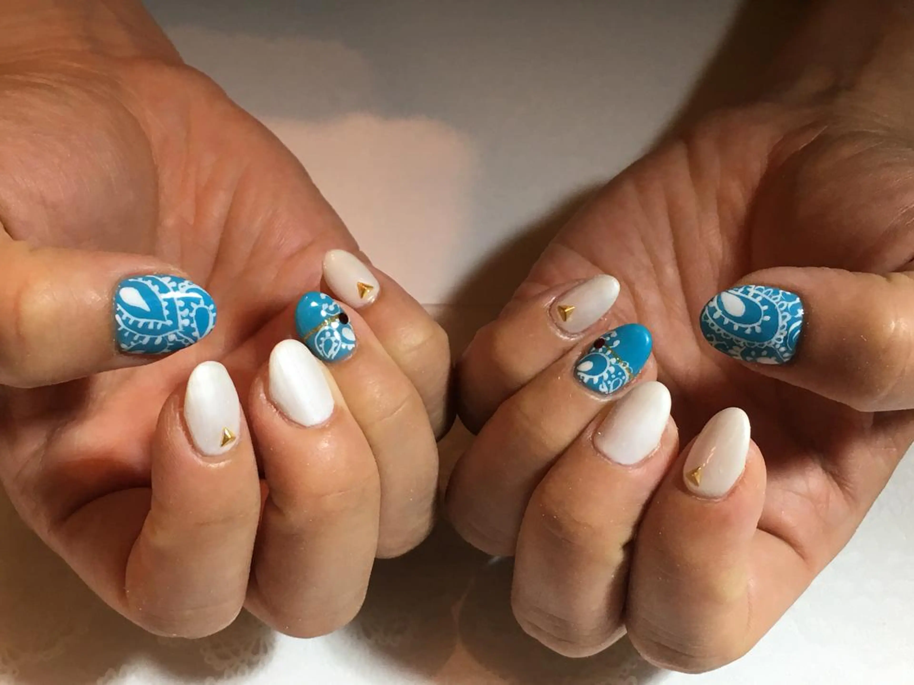 ネイル ブルー 古川 里美のネイルデザイン