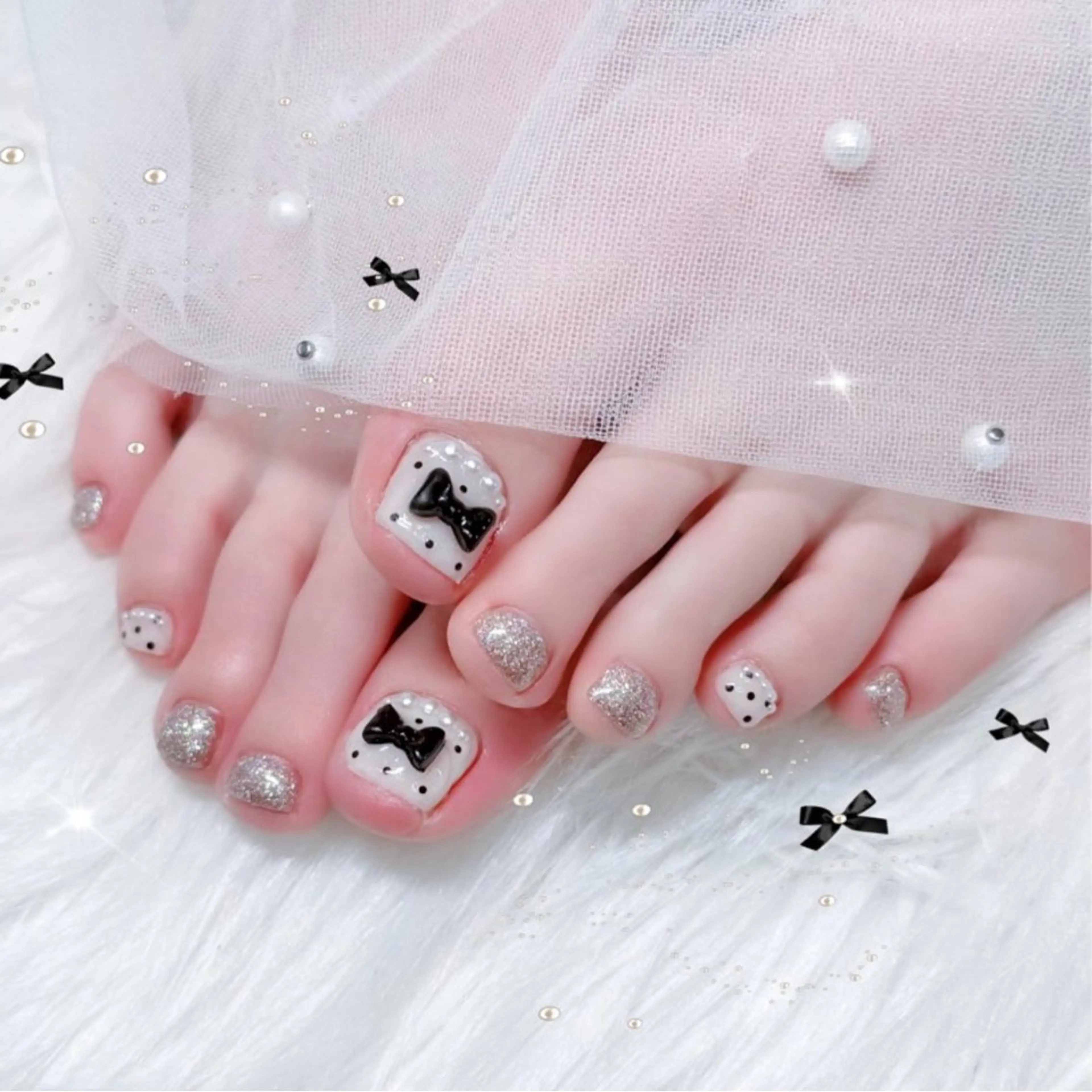 ネイル フットネイル 持ち込み ✩.*🎀 aoi🎀のネイルデザイン