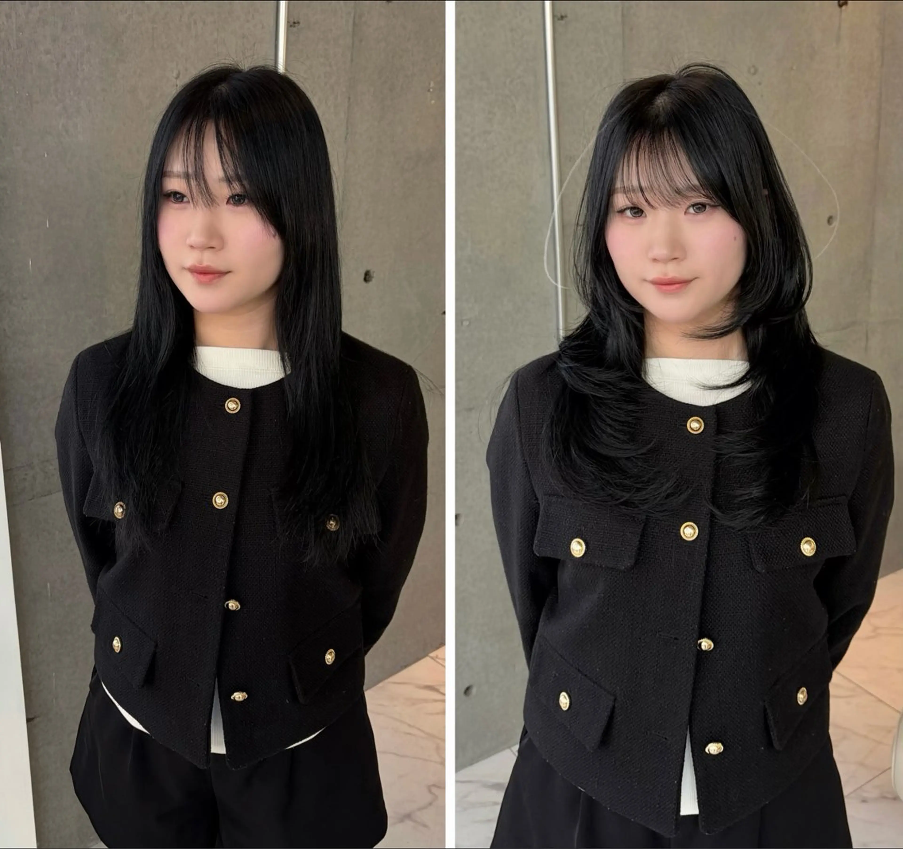 セミロング レイヤーカット 小顔カット カット トリートメント レイヤーカット/ ハッシュカット/草田のヘアスタイル