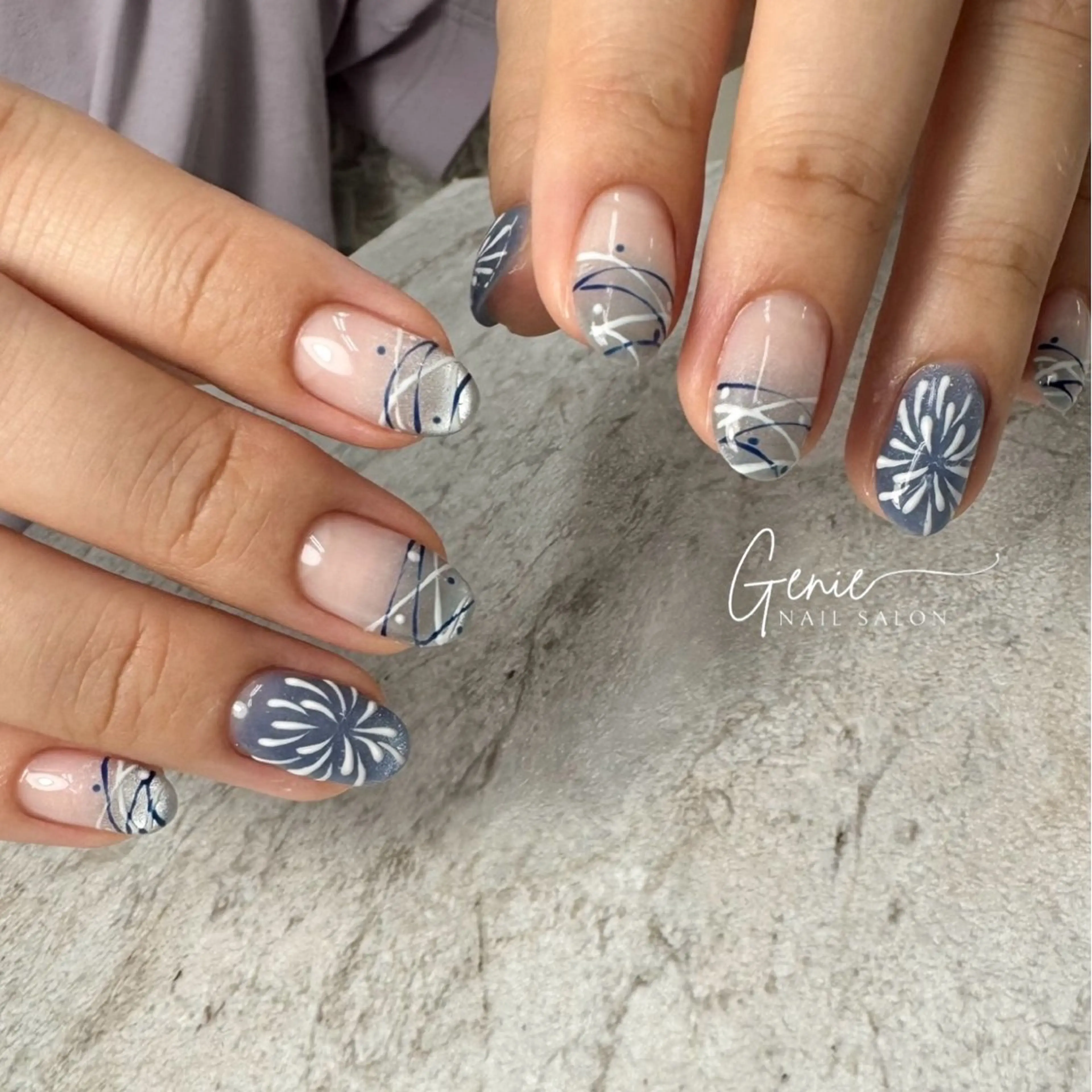 ネイル 夏ネイル ヨーヨーネイル ハンドネイル Nail salon Genieのネイルデザイン