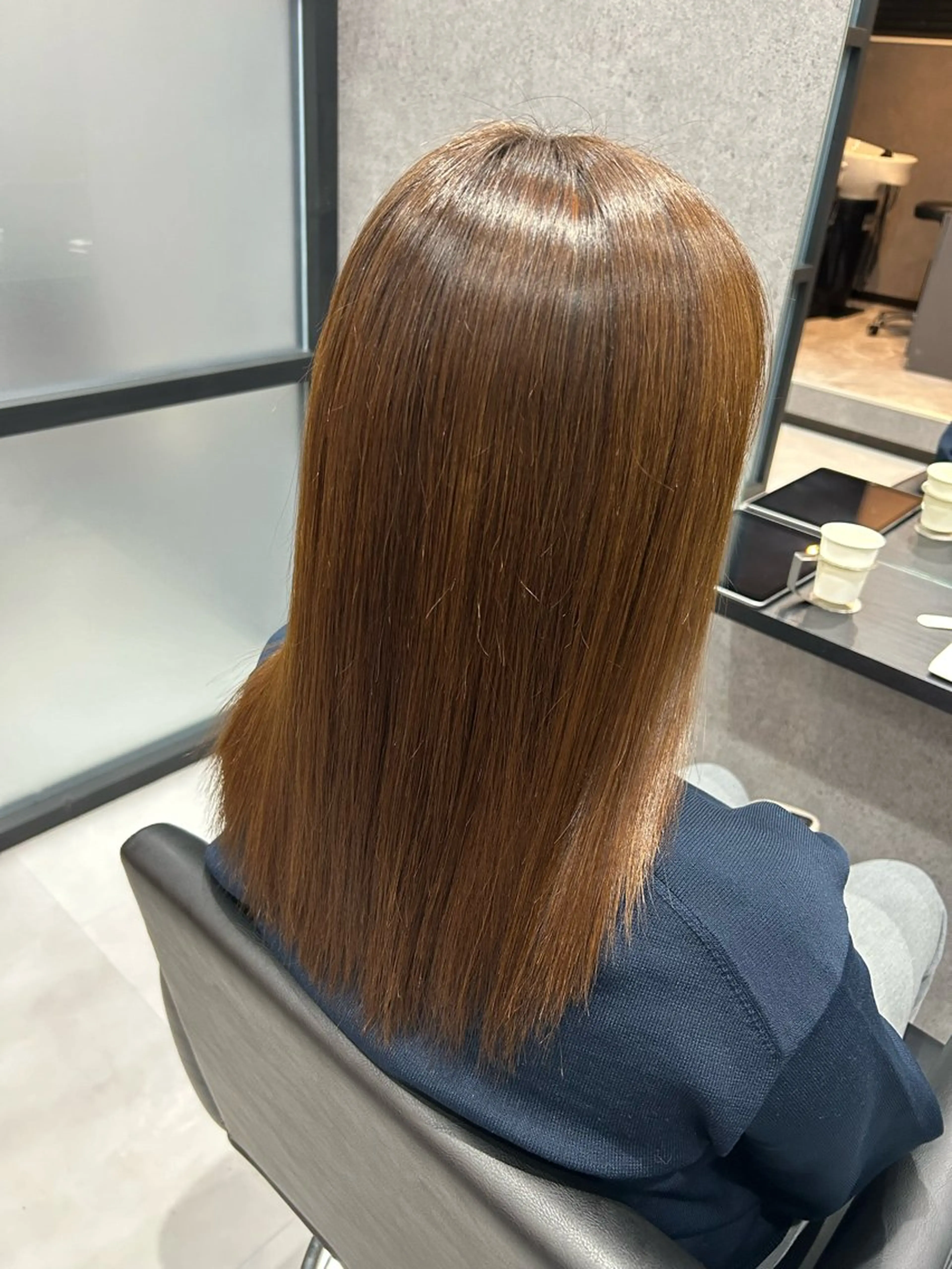 ロング パーマ 縮毛矯正 佐野 彩音のヘアスタイル