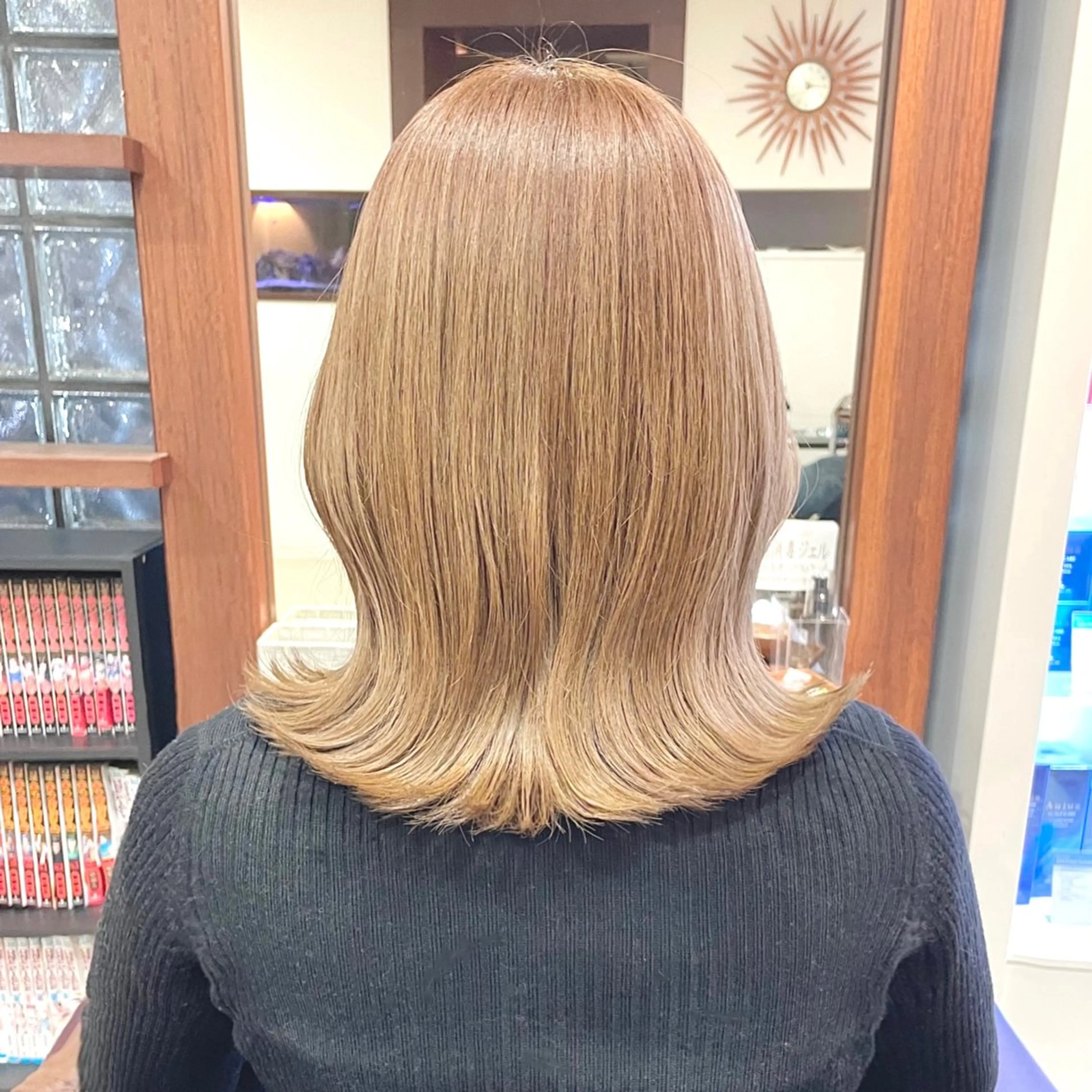 ミディアム カラー ヘアアレンジ キッズ 切りっぱなしボブ ベージュカラー オリーブベージュ ボブ 髪質改善 さわ きょうすけ/ ボブ髪質改善ショートのヘアスタイル