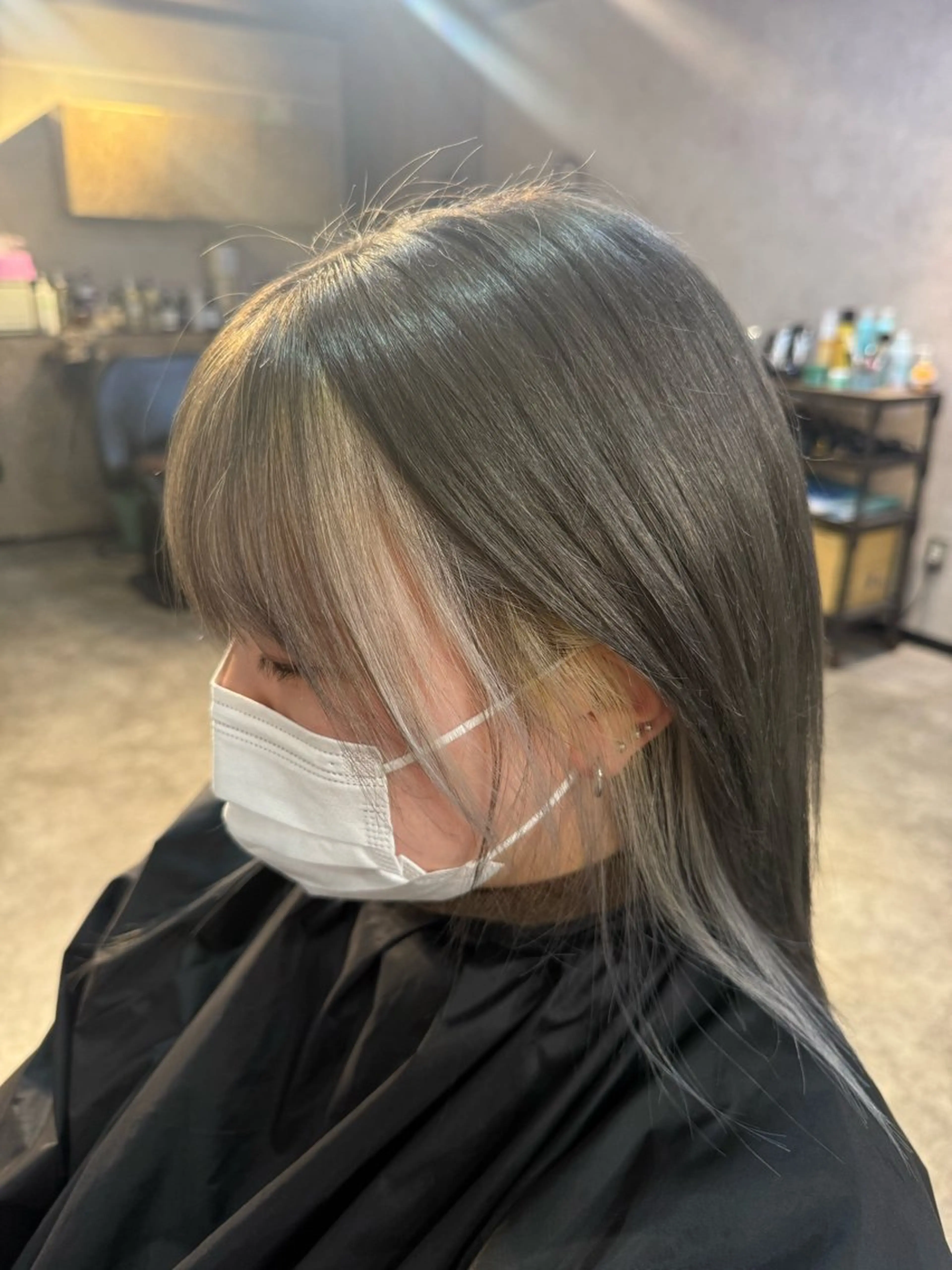 セミロング カラー 水野 亨祐のヘアスタイル