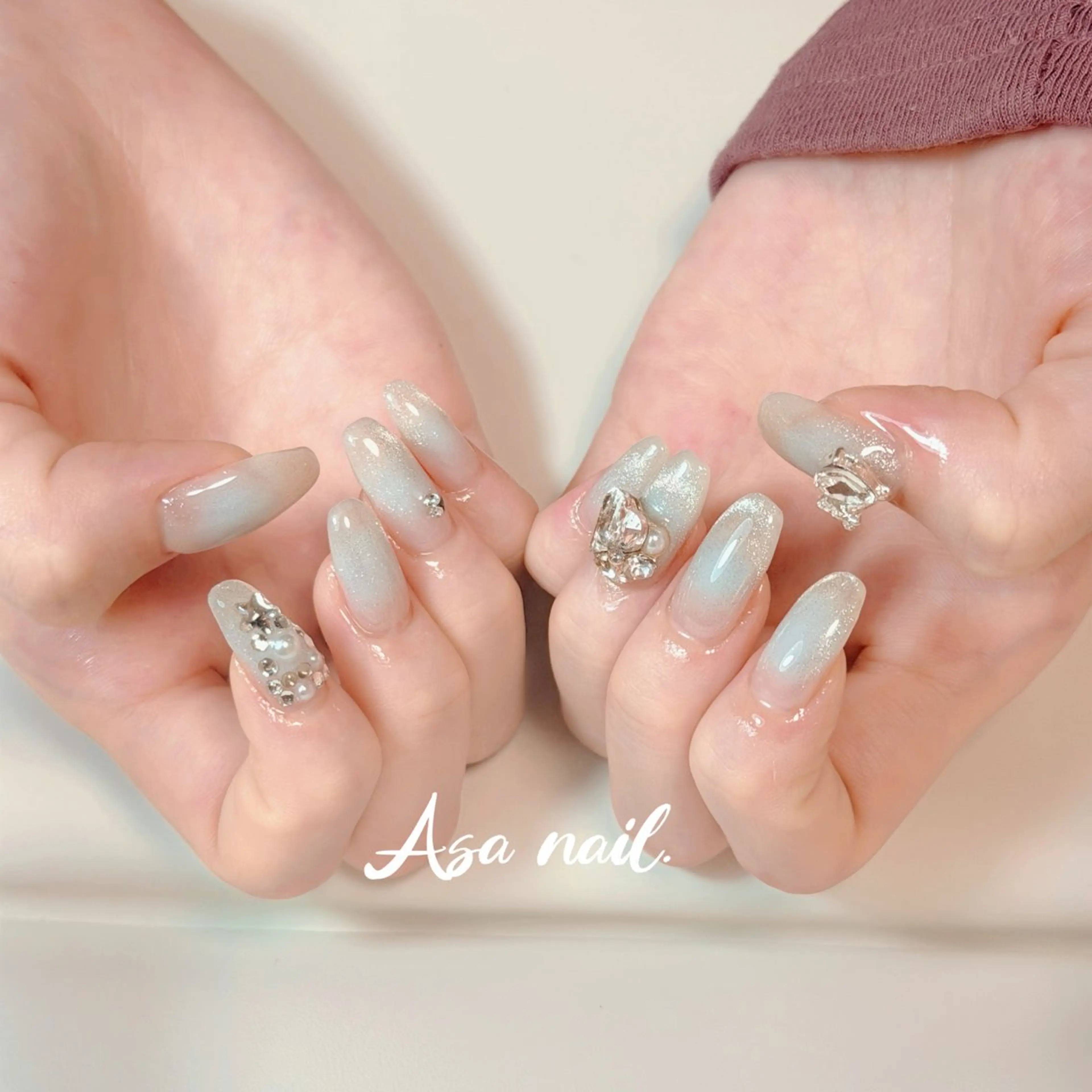 ネイル チークネイル マグネットネイル 冬ネイル クリスマス Asa Nail 亀戸 平井のネイルデザイン