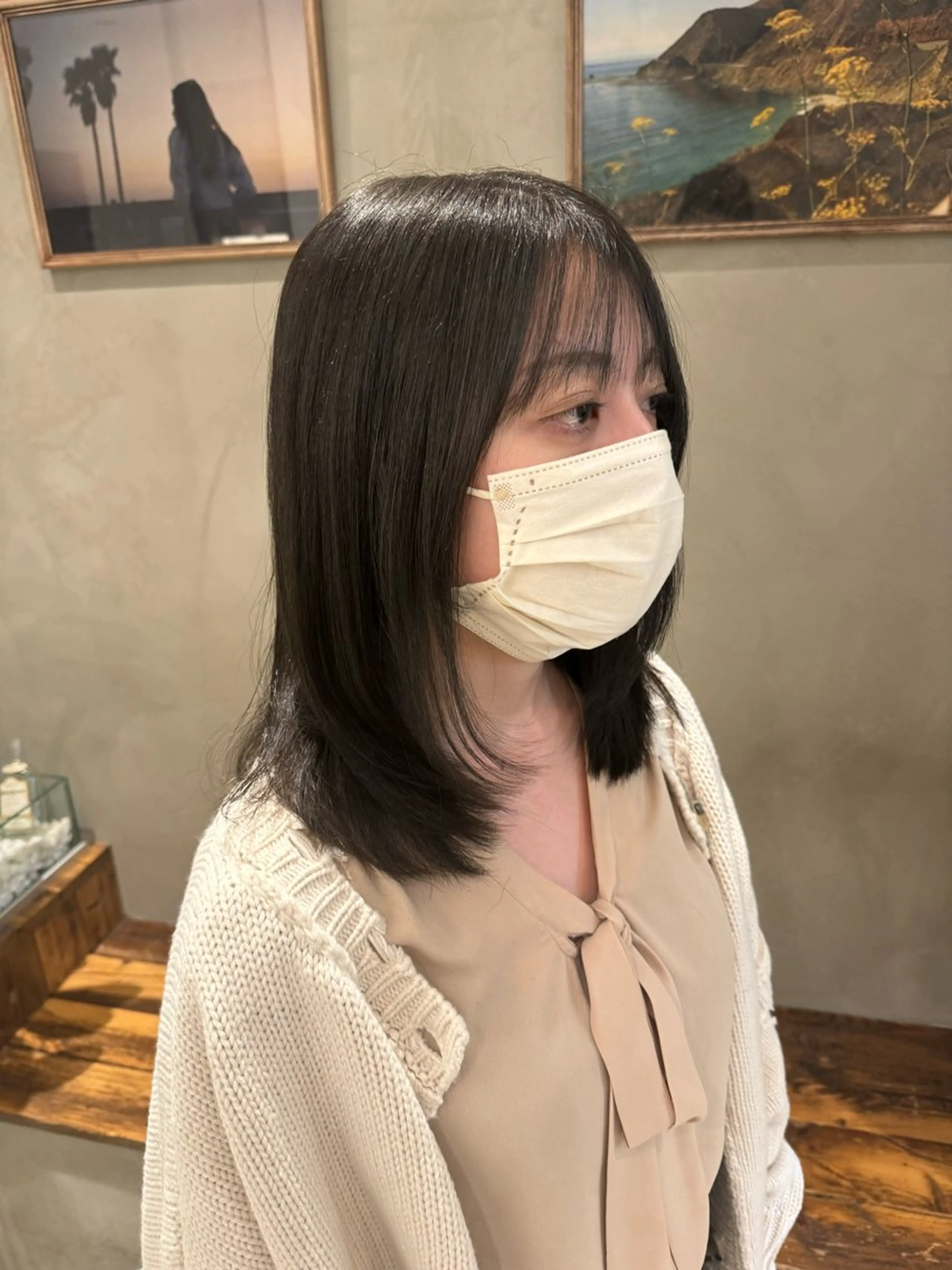 セミロング カット ヘアカラー トリートメント 顔周りcut・ご相談 ＝新宿しずく🇰🇷のヘアスタイル