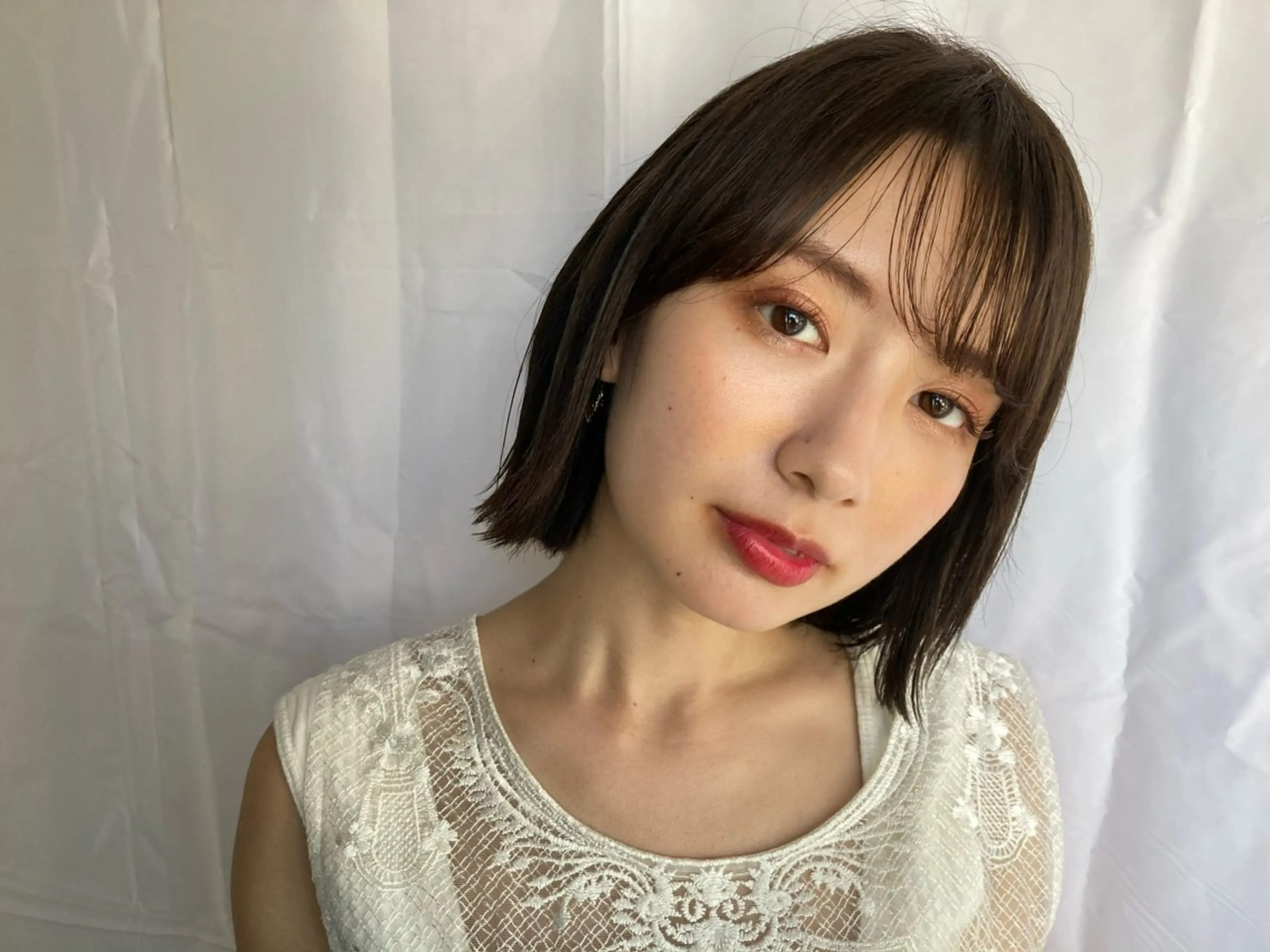 ミディアム カラー ヘアアレンジ 透明感カラー カット ヘアカラー オリーブ透明感カラー 表参道/MIKUのヘアスタイル