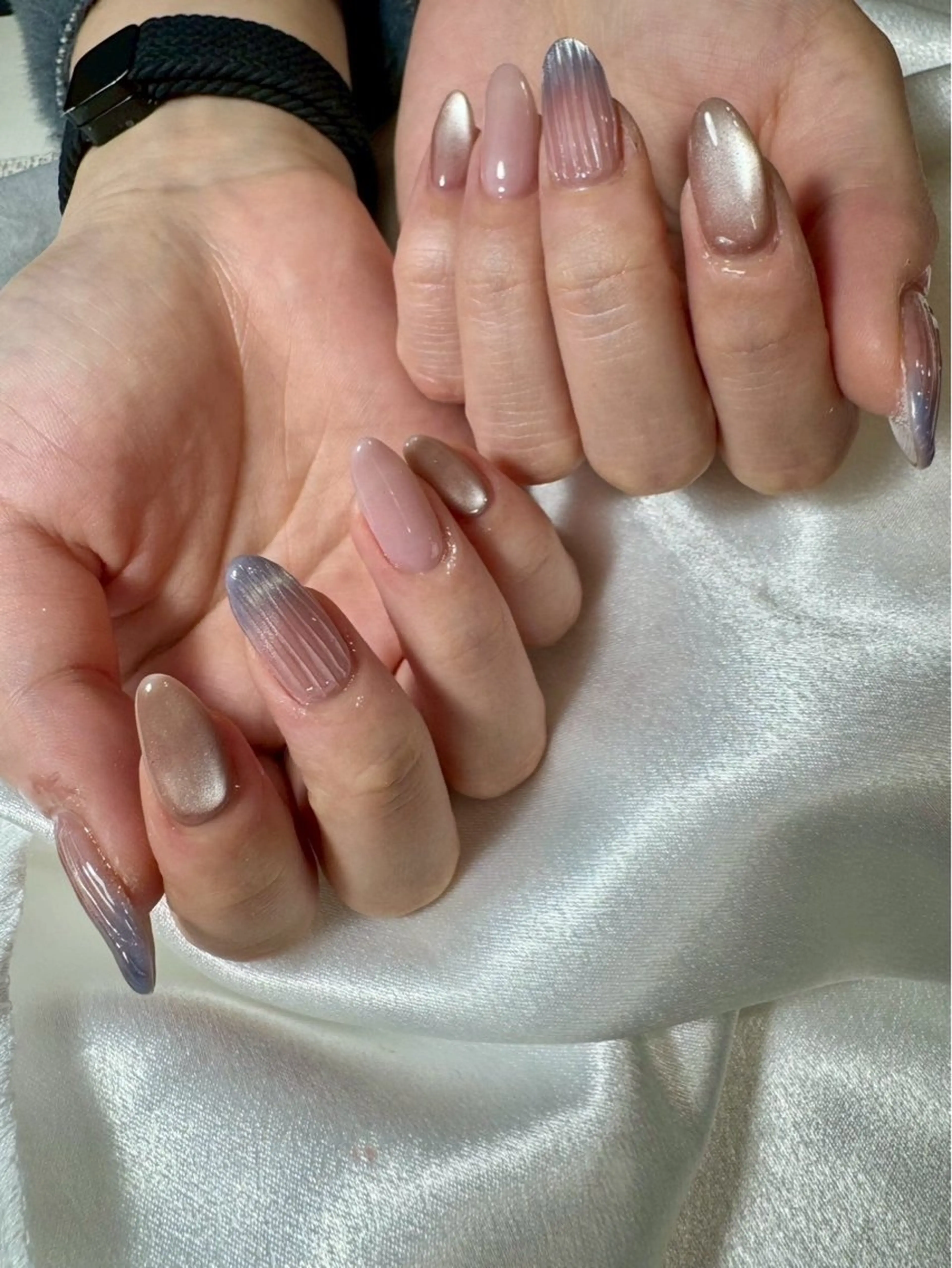 ネイル オーロラネイル 桜ネイル フラワーネイル フットネイル フレンチネイル ハンドネイル kiki nail たまプラーザのネイルデザイン