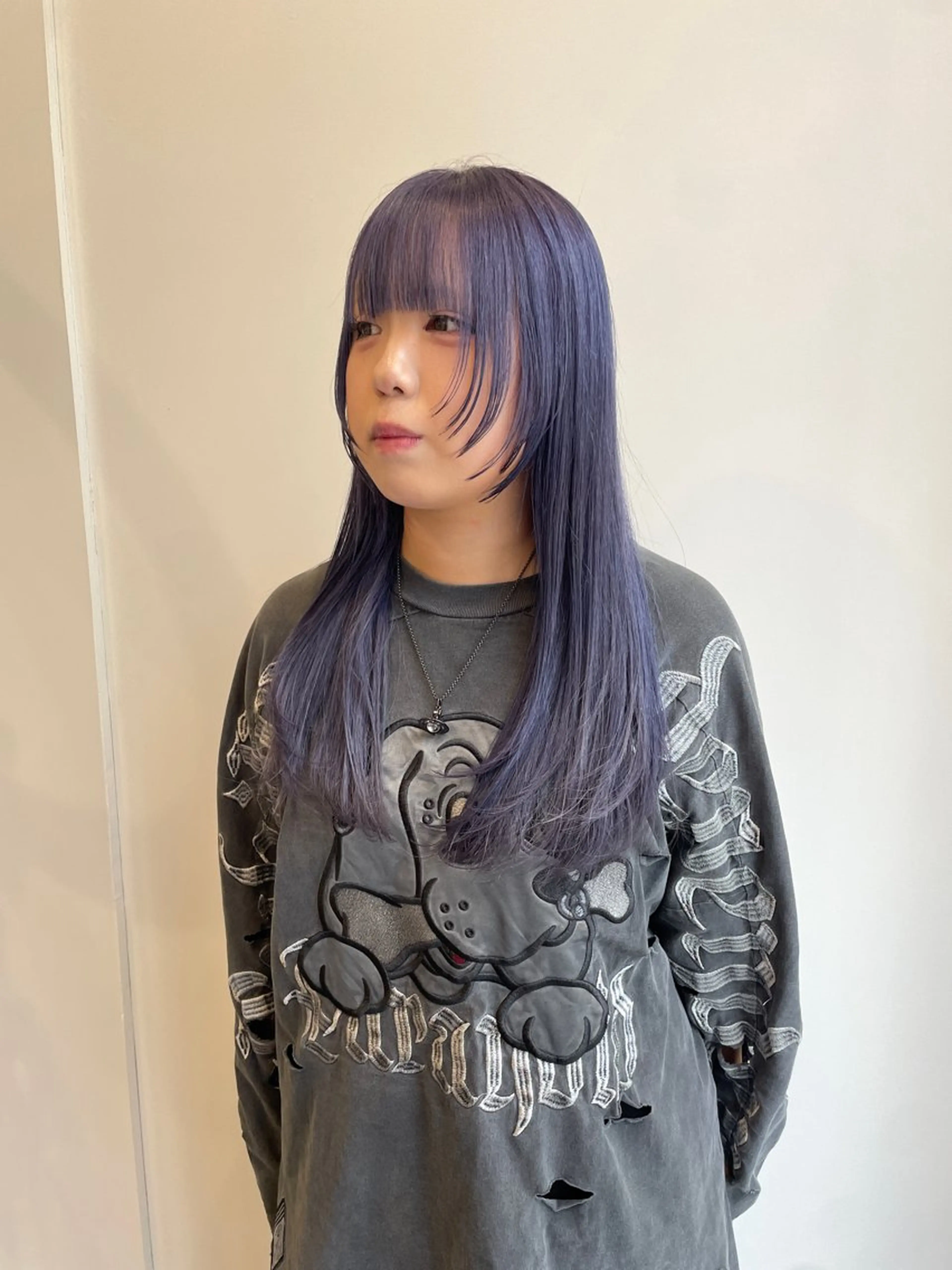 ロング カラー ブルーカラー ブルーバイオレット バイオレットカラー ナチュラルカラー 児玉優香のヘアスタイル