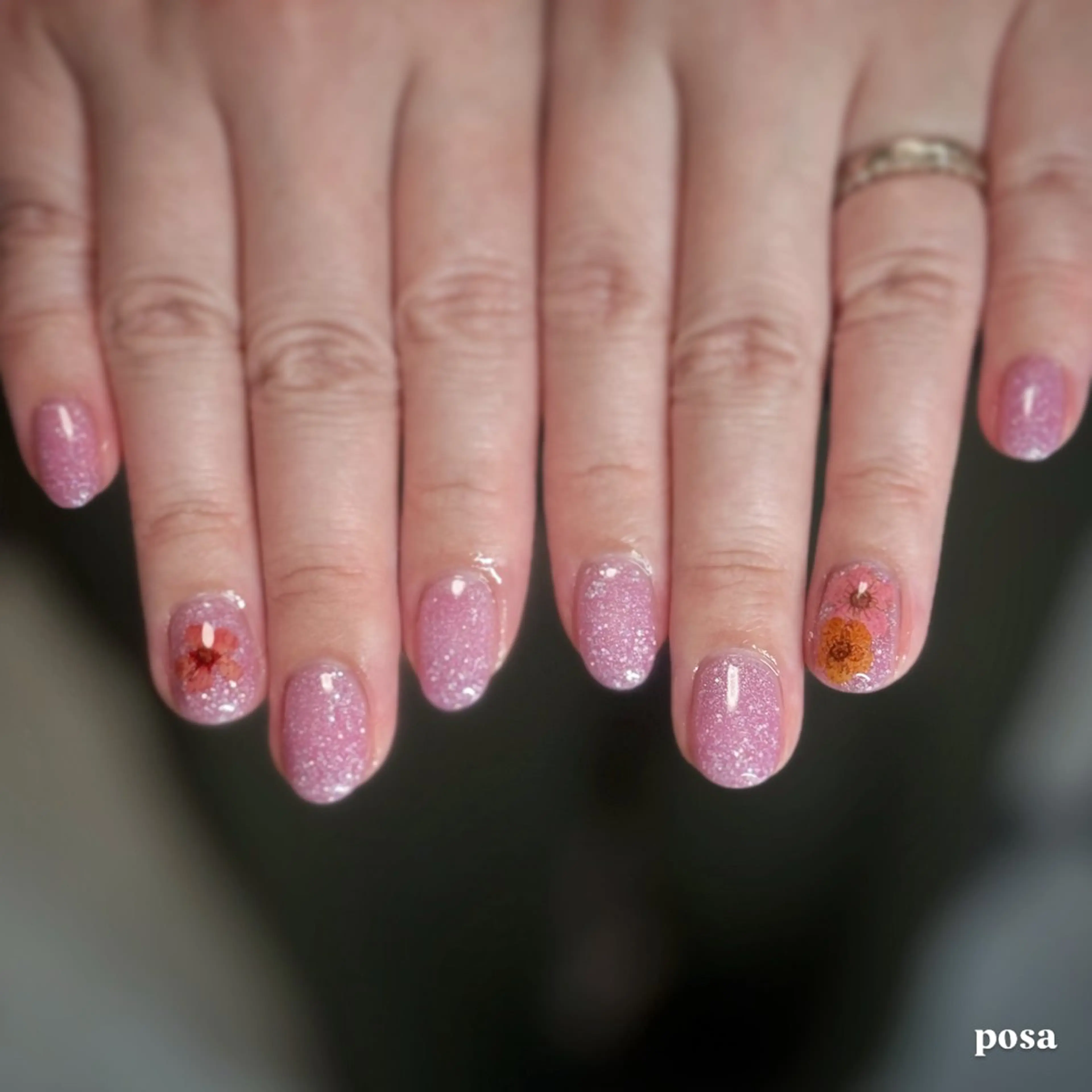 ネイル アートネイル フラワーネイル ワンカラーネイル シンプルネイル ハンドネイル posa nail モエミのネイルデザイン