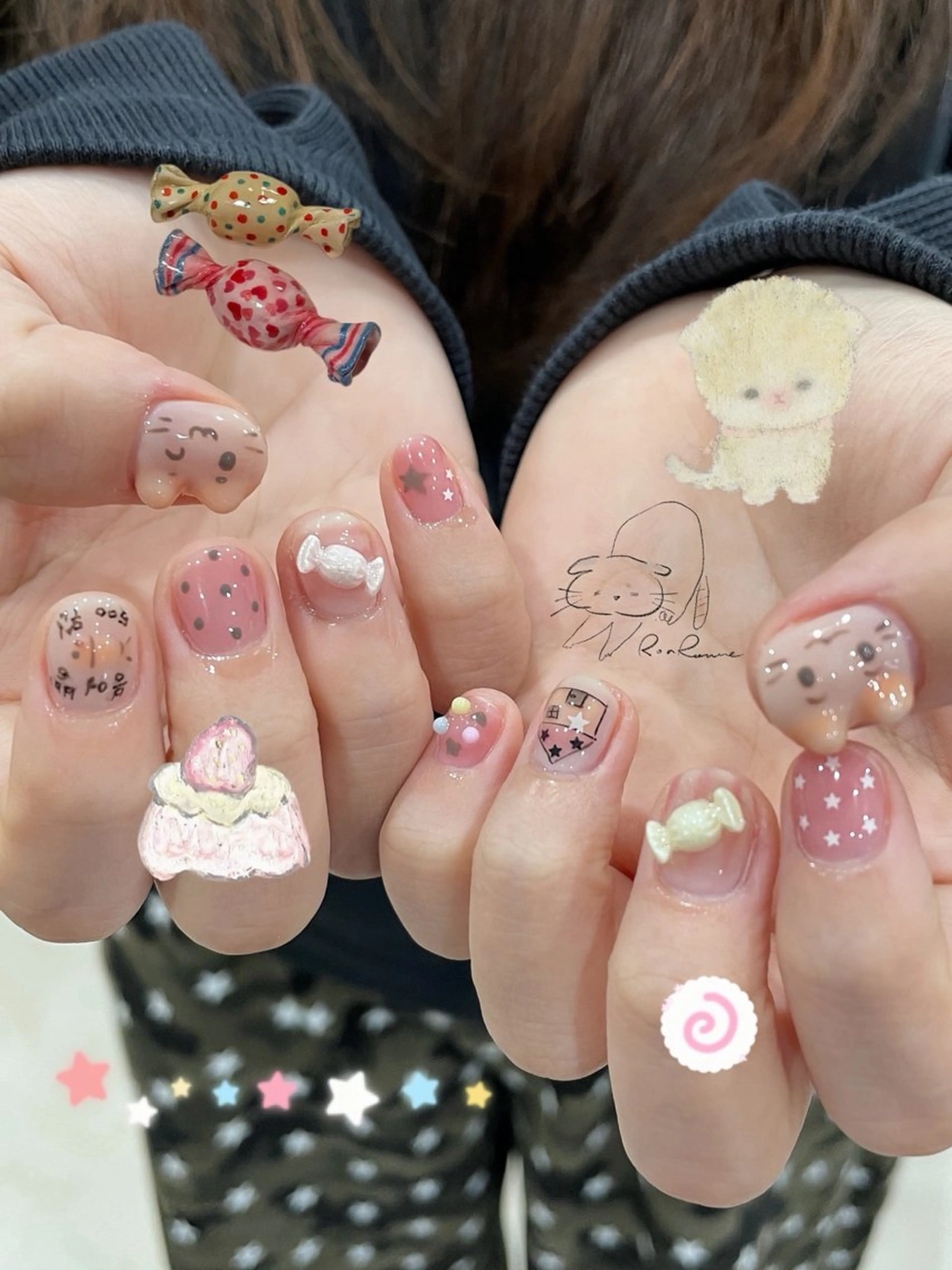 ネイル オーロラネイル 長さ出し フレンチネイル ジェルネイル ミラーネイル ハンドネイル Cho Artネイル所属・ronronne .のネイルデザイン