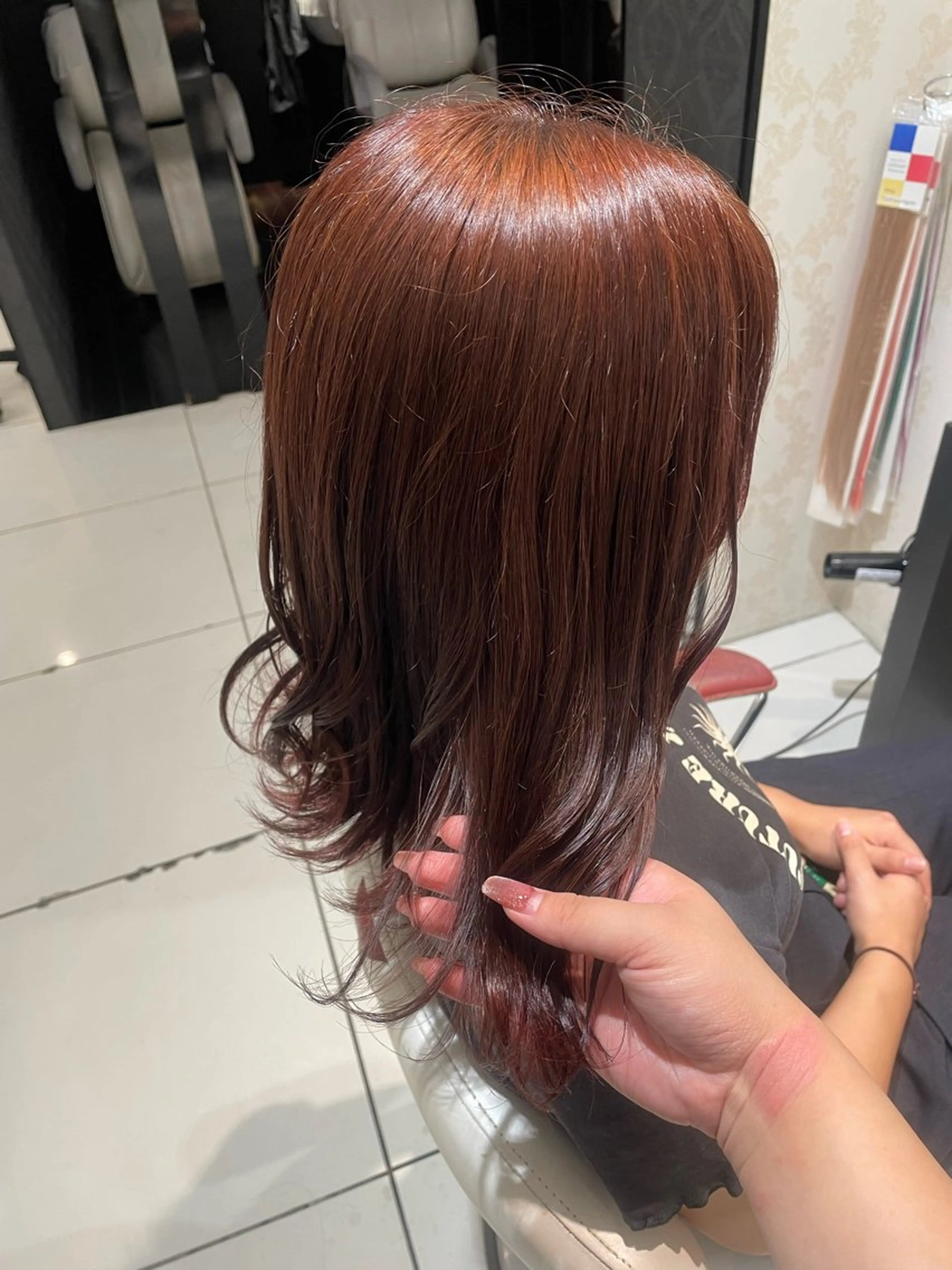 セミロング カラー ヘアカラー トリートメント 💞暖色カラー 💞risaのヘアスタイル