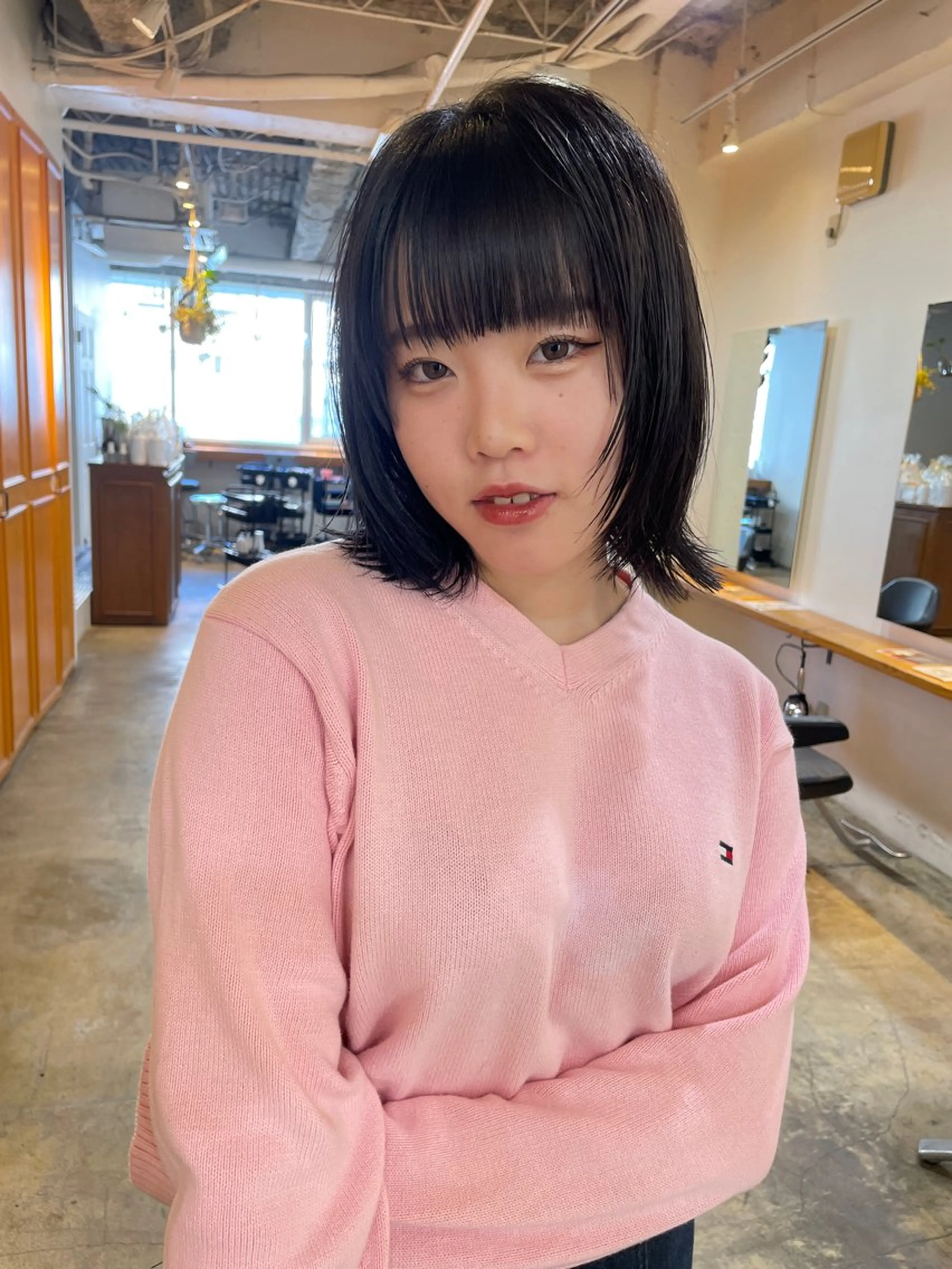 ミディアム カラー 顔まわりレイヤー 顔周りカット レイヤーカット カット ヘアカラー トリートメント レイヤー/似合わせ TAKUYAのヘアスタイル