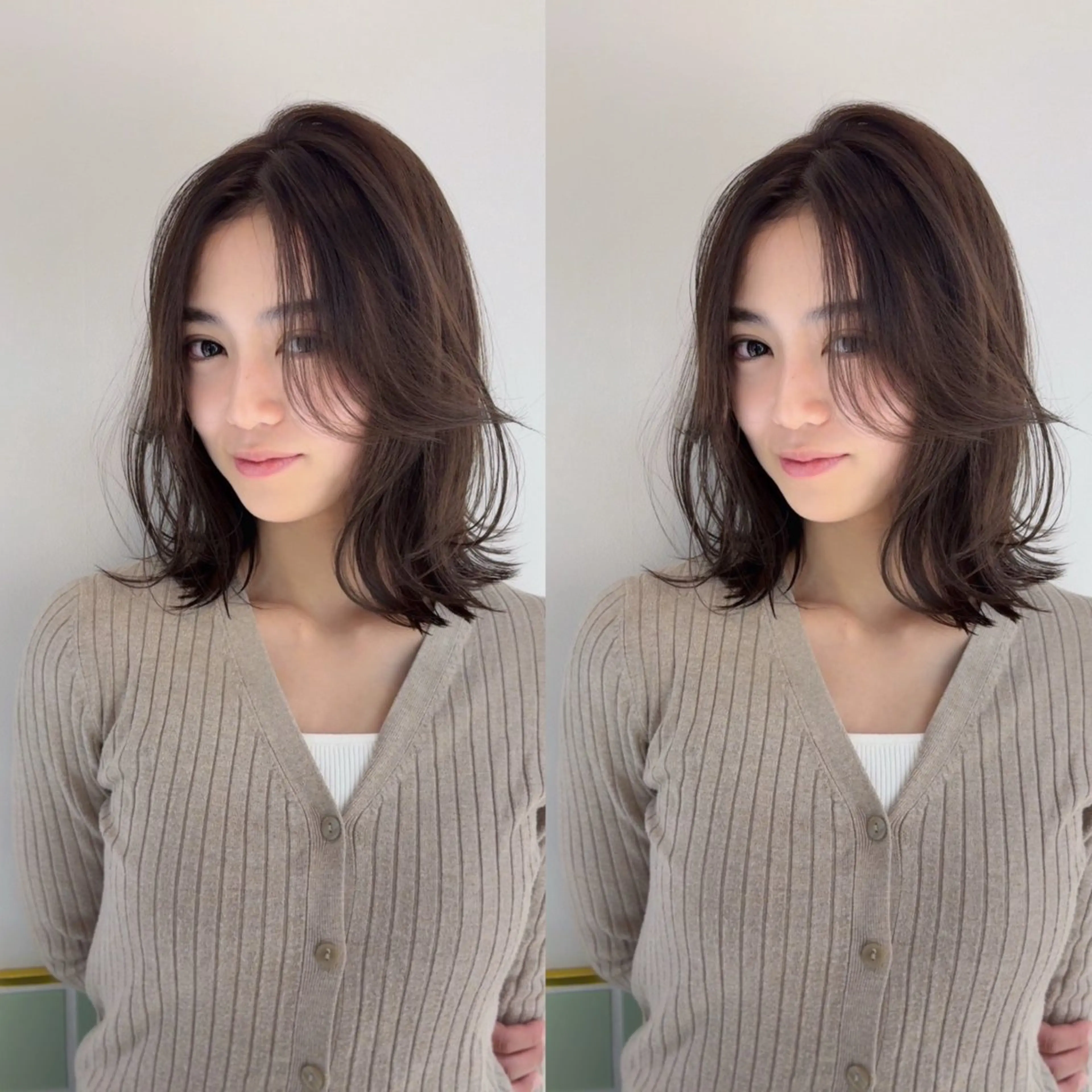 ミディアム レイヤーカット 盛れる艶カラー× レイヤーカット/咲来のヘアスタイル