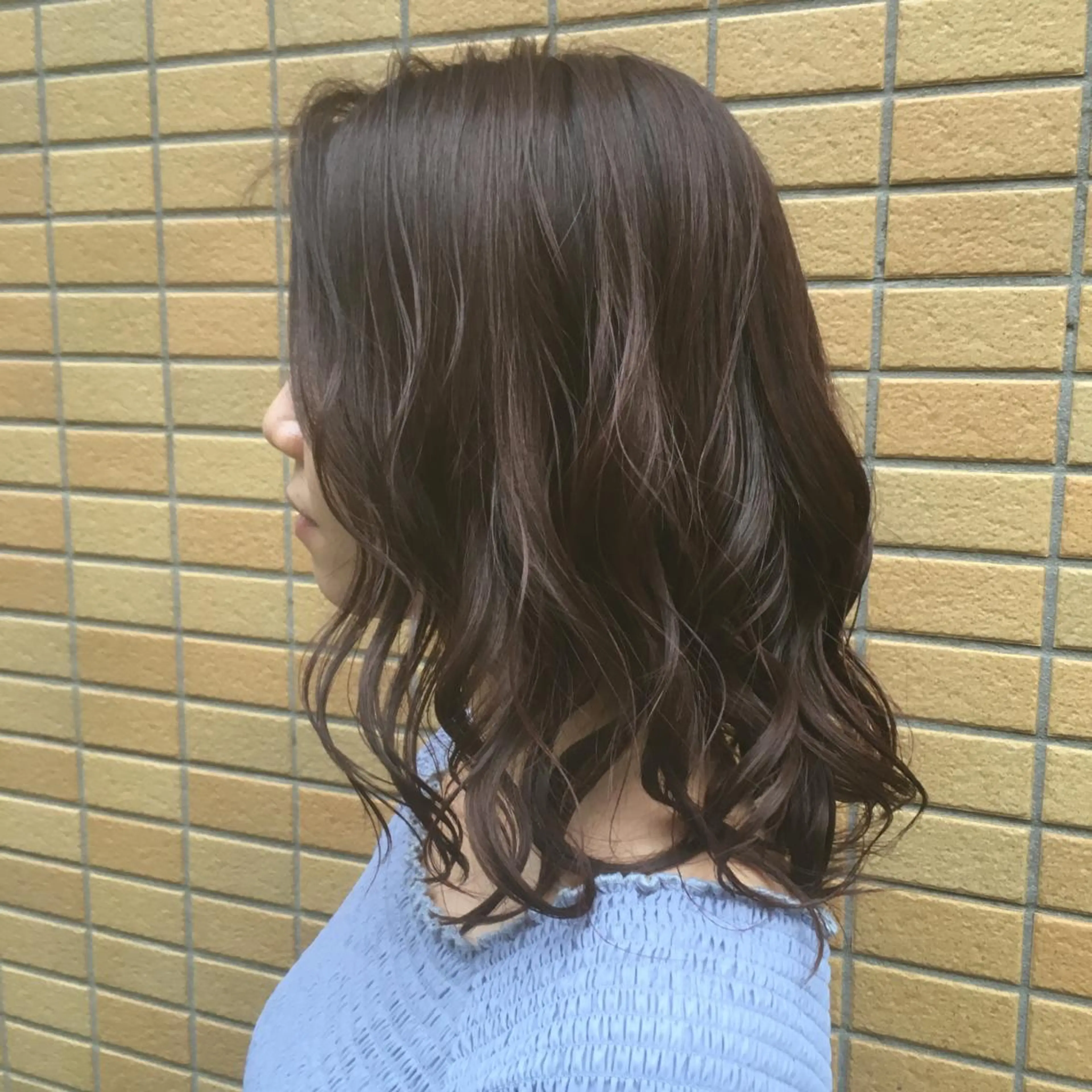 セミロング ヘアカラー トリートメント しのはら まどかのヘアスタイル