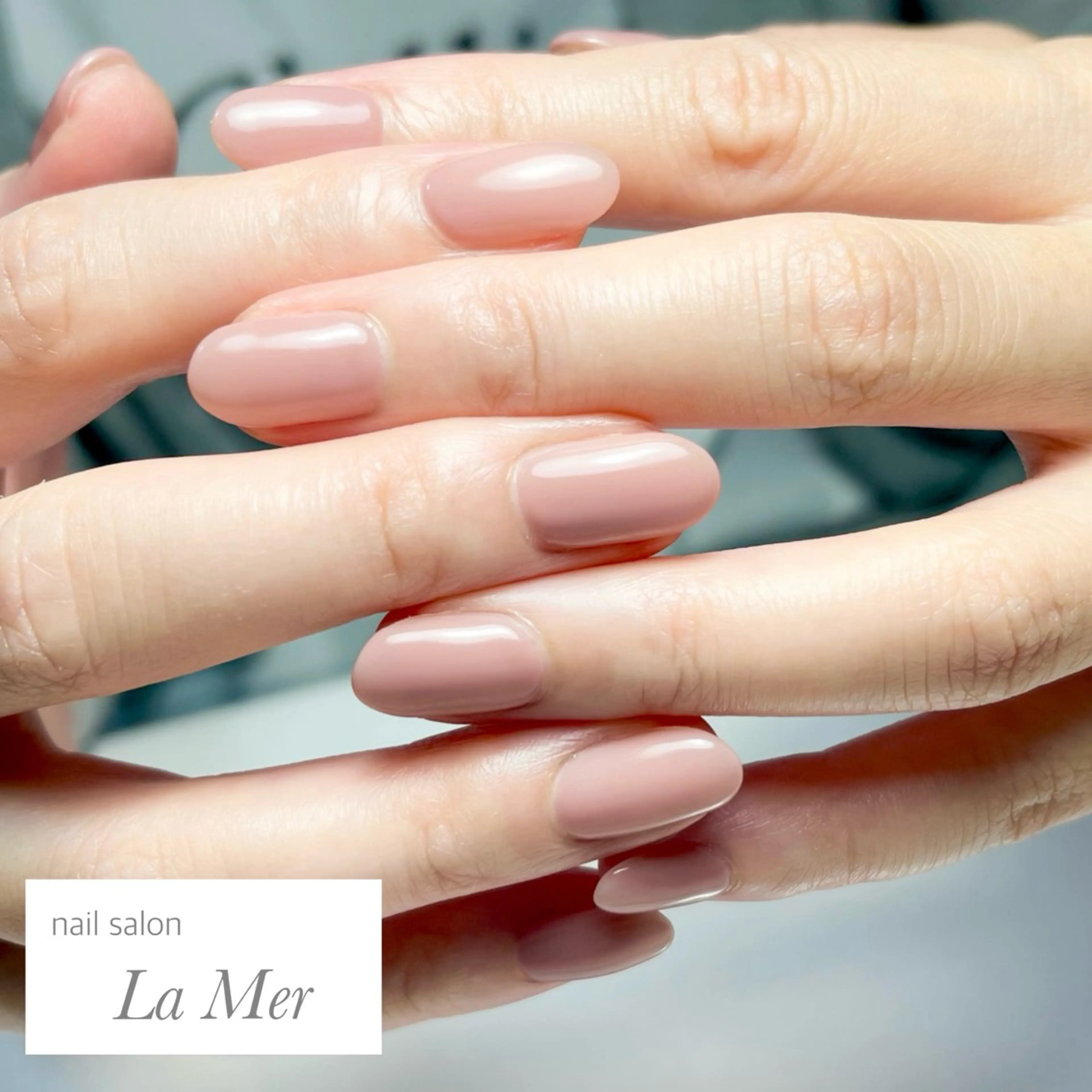 ネイル ジェルネイル オフィスネイル ワンカラーネイル ピンク ピンクベージュ nailsalon La Merのネイルデザイン