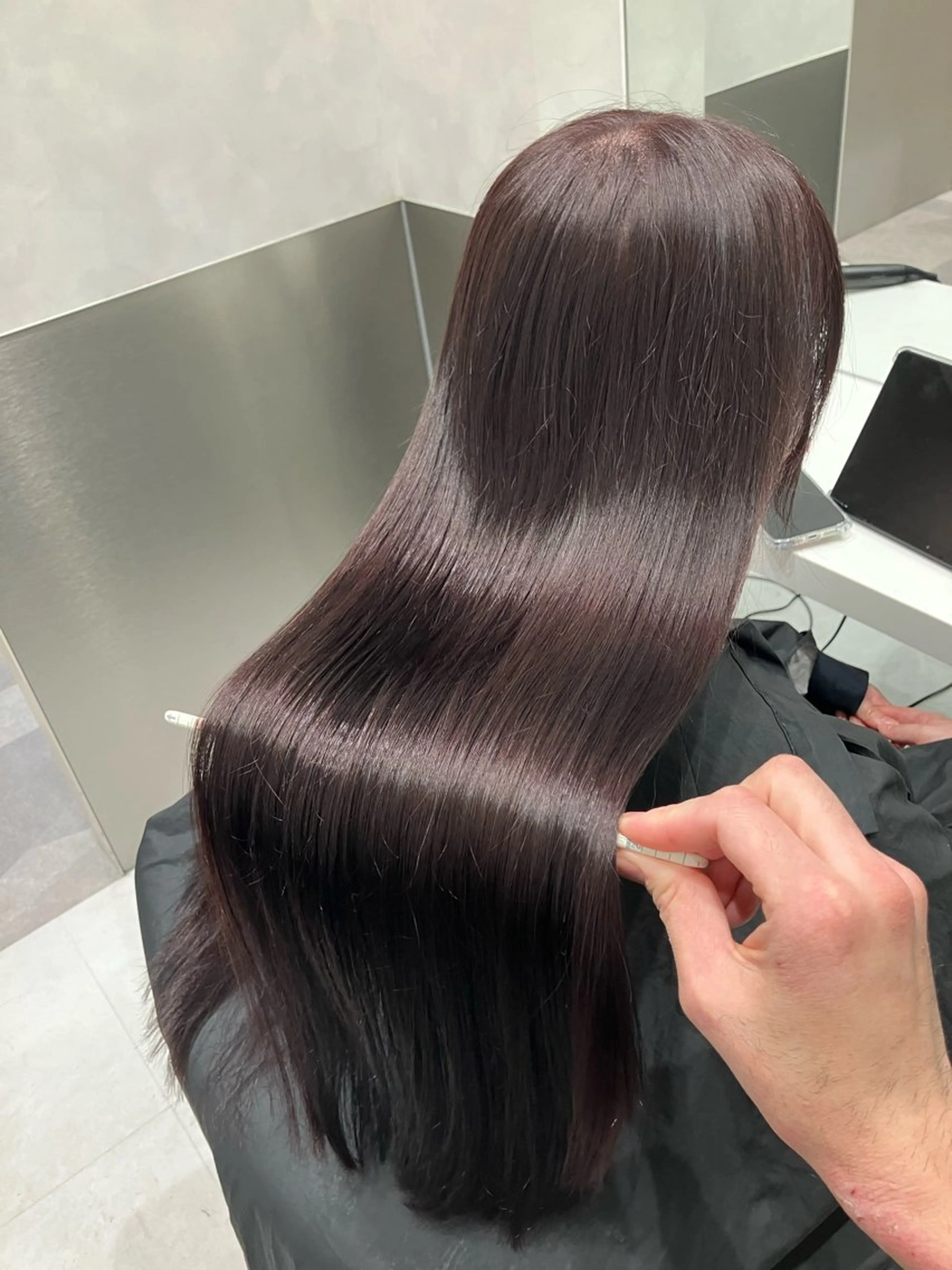 ロング カラー カット ヘアカラー トリートメント 💖ブリーチなし透明 感💖ASAHIのヘアスタイル