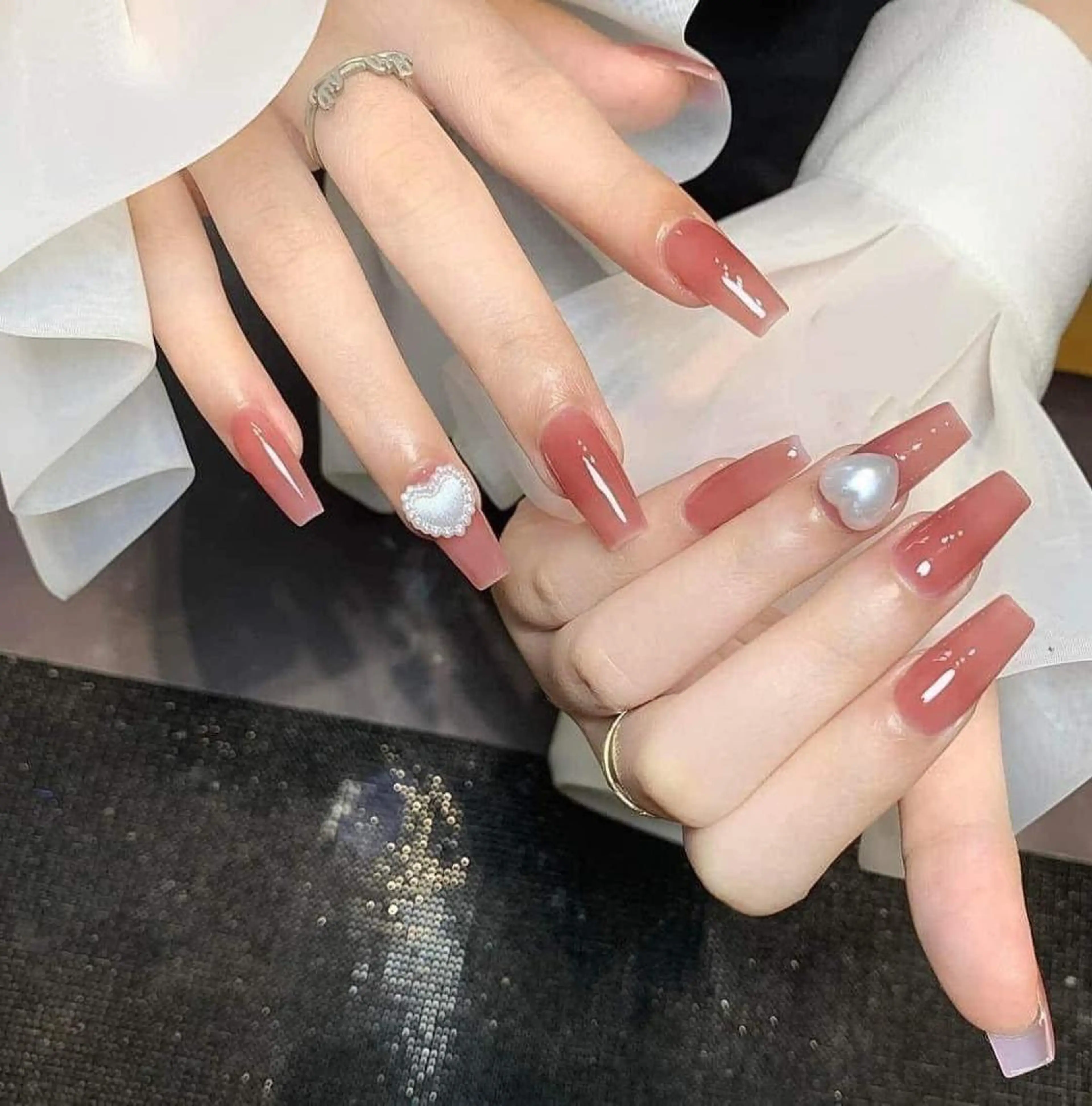 ネイル フレンチネイル ジェルネイル 韓国ネイル マグネットネイル 持ち込み Anh 高田馬場のネイルデザイン