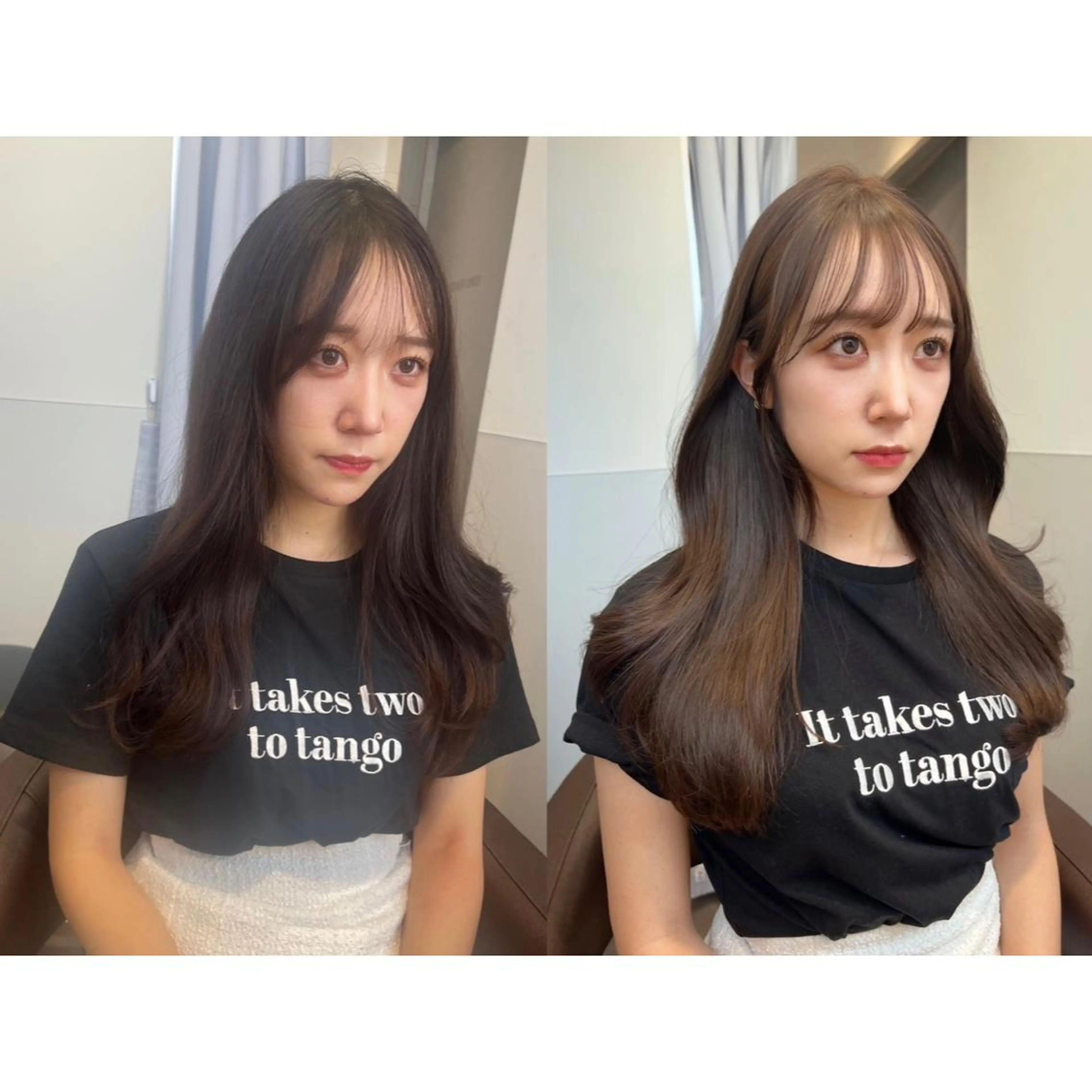 ロング 韓国風ヘア カット ヘアカラー トリートメント 韓国モテhair🍑 momoのヘアスタイル